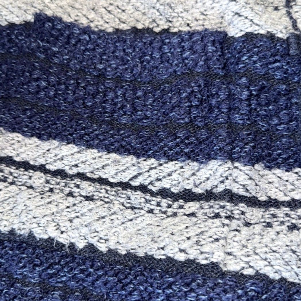 Chaps CHAPS Woven Duster Cardigan Jacket Striped Navy Blue Gray 2X Toggle Buttons Coat Plus Women 2XL Blue Cotton Blend 2Pockets Cozy Size XXL / US 16-18 / IT 52-54 - 5 Thumbnail