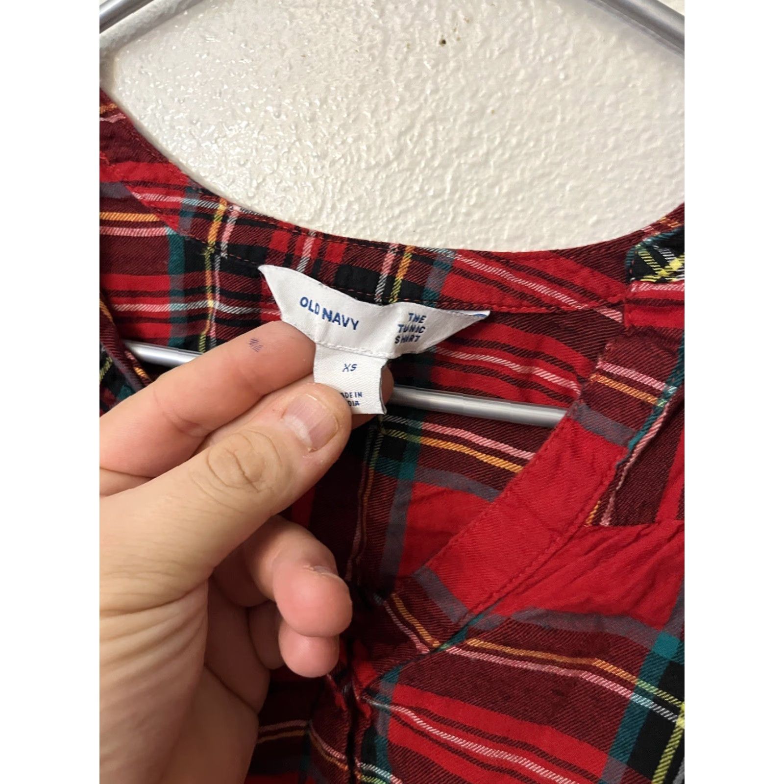 Old Navy VINTAGE Old Navy Flannel Tunic Shirt Women’s Red Plaid Button-Up Size XS Size XS / US 0-2 / IT 36-38 - 2 Thumbnail
