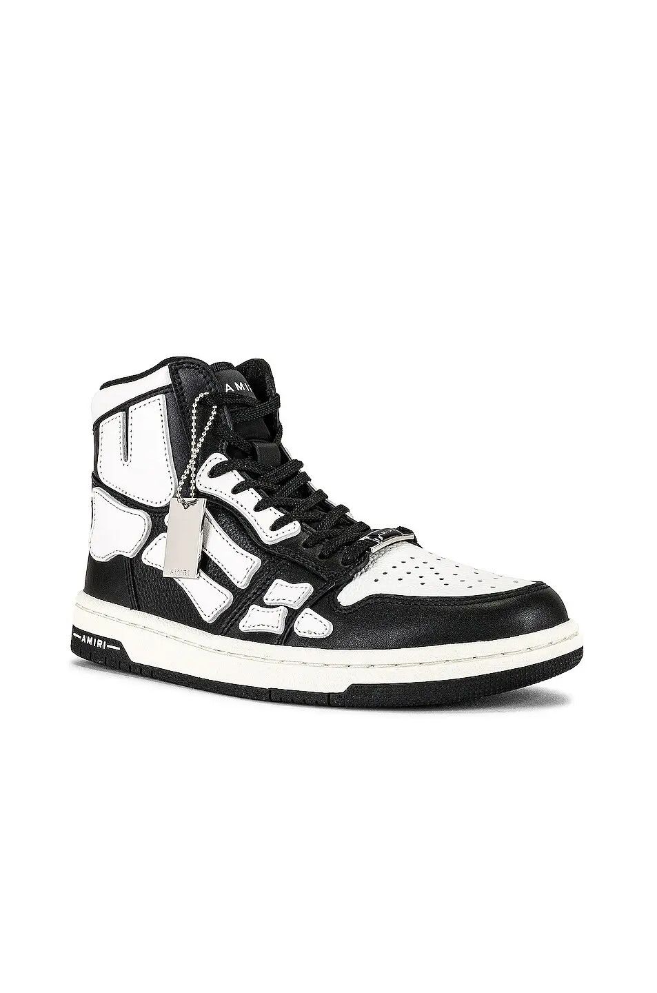 Amiri o1gr1nt1024 Skel Hi-Top Sneakers in Black/White Size US 6 / EU 39 - 2 Thumbnail