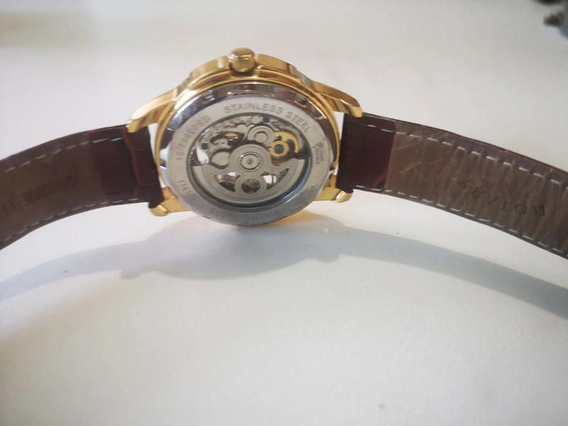 Designer Rotary men's gold dial brown wind movement watch Size ONE SIZE - 10 Thumbnail
