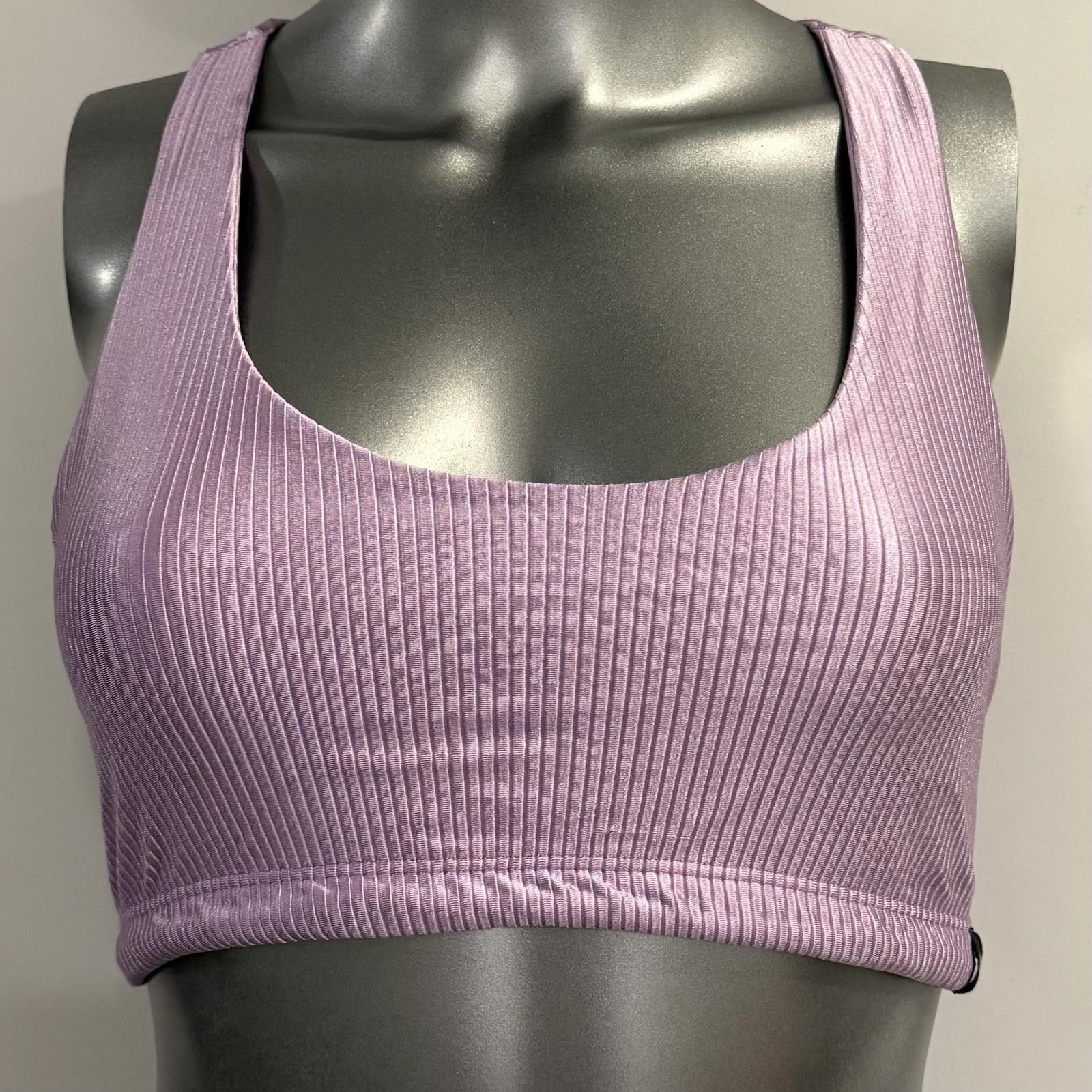 Other Booty By Brabants Lilac Ribbed Sports Bra / Athletic Top OS Size ONE SIZE - 1 Thumbnail