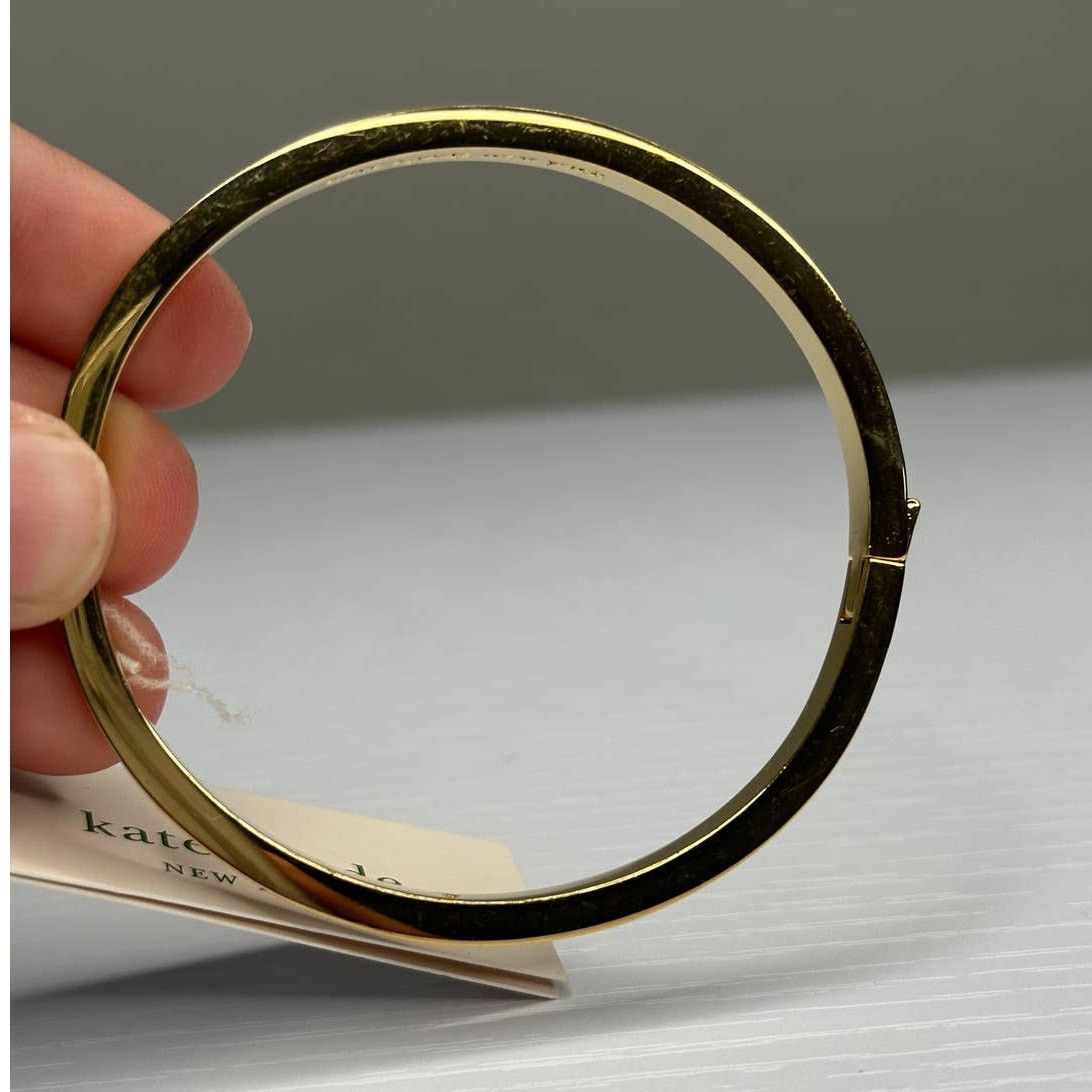 Kate Spade Kate Spade White Enamel Gold Tone Spot Spade Bangle Bracelet Size ONE SIZE - 5 Thumbnail