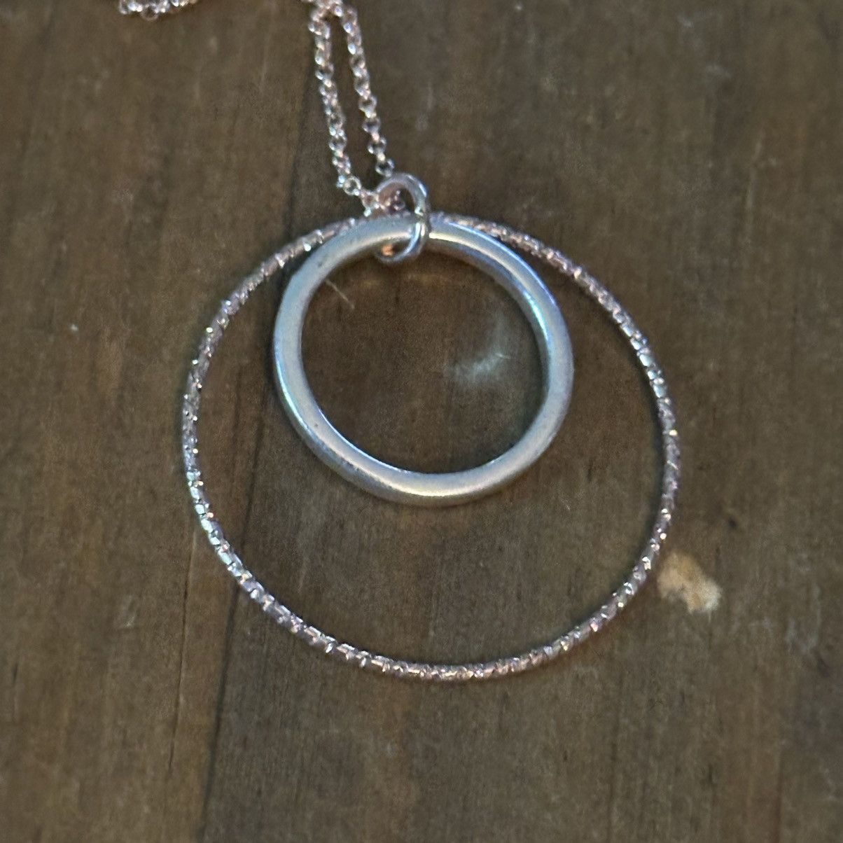 Liz Claiborne Liz Claiborne long rose gold double circle pendant necklace Size ONE SIZE - 5 Thumbnail