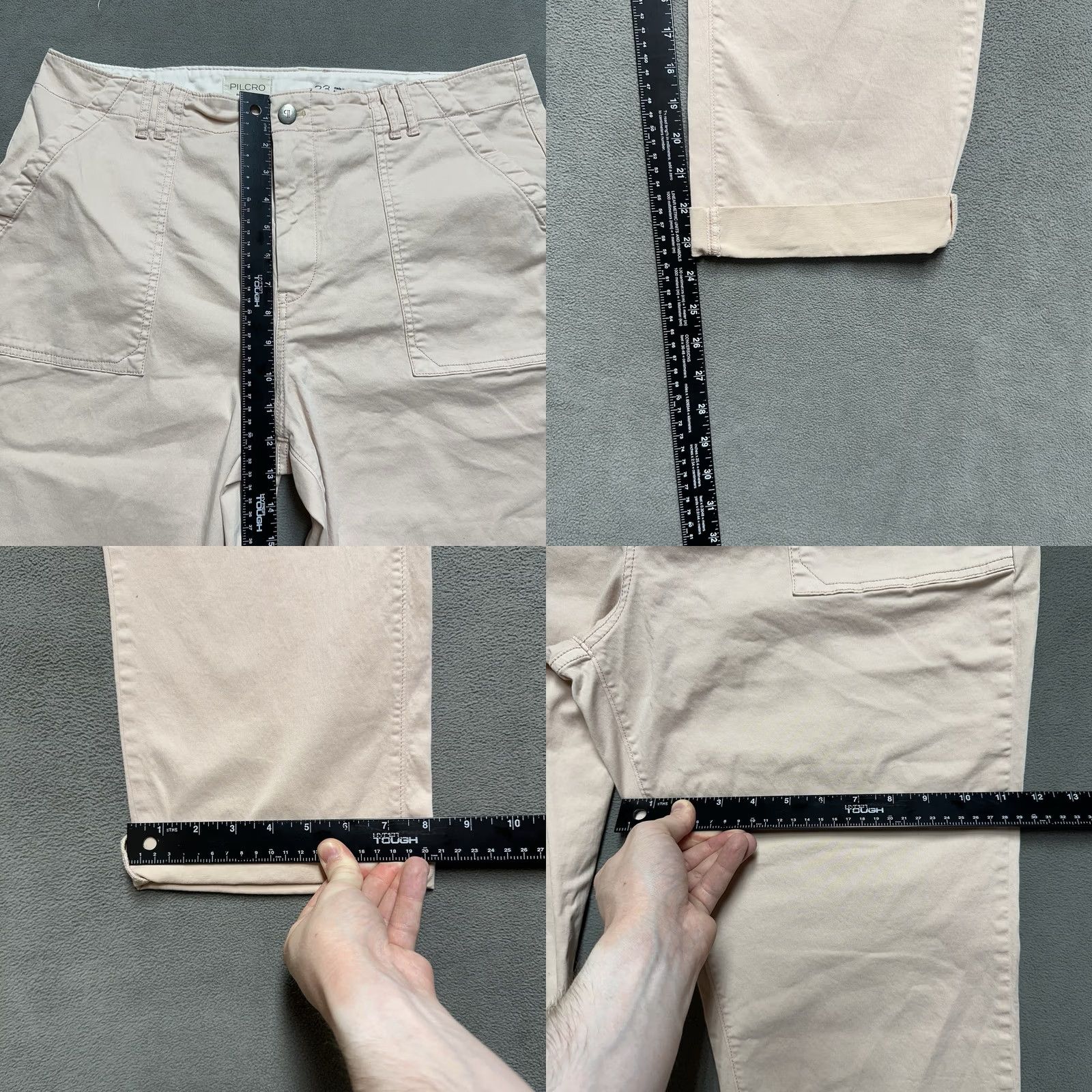 Vintage Pilcro Pants Womens 33 Light Pink Utility Pocket Cuffed Cropped Size 24" / US 00 / IT 34 - 9 Thumbnail