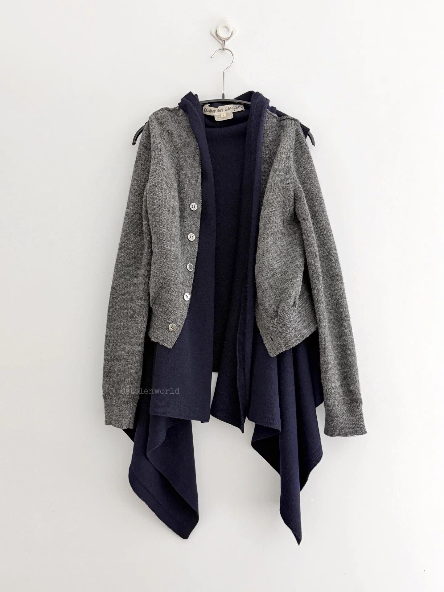 Comme des Garcons Comme des Garçons Deconstructed Color Block Knit Cardigan Size S / US 4 / IT 40 - 1 Thumbnail
