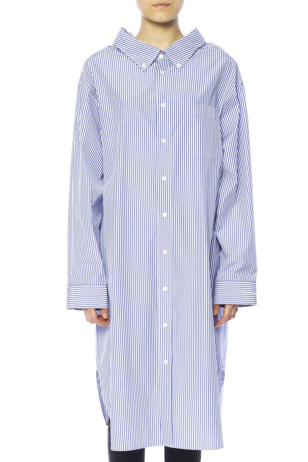 Balenciaga Balenciaga Oversized Striped Cotton-Poplin Dress Size XS / US 0-2 / IT 36-38 - 15 Thumbnail