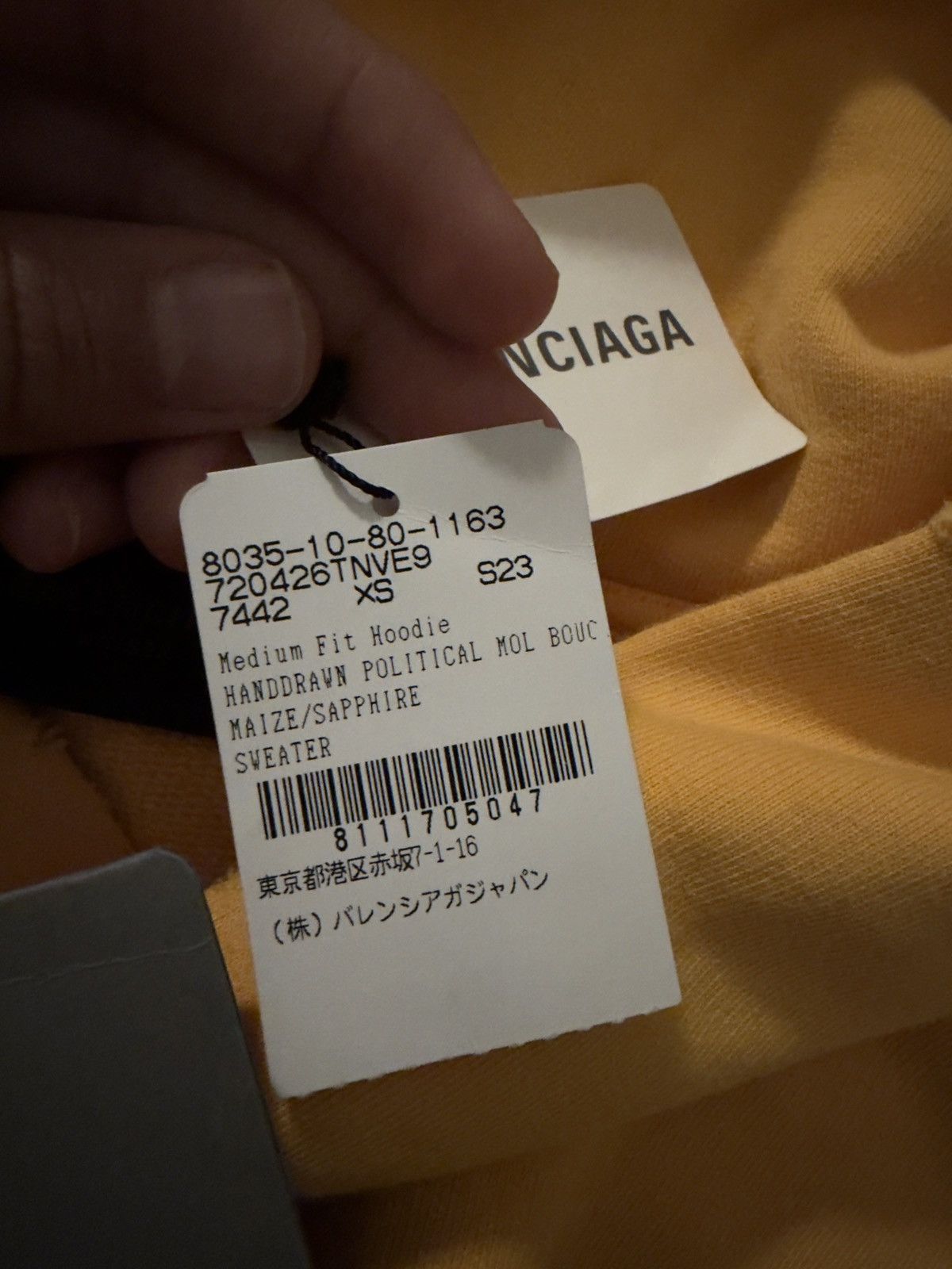 Balenciaga S23 Balenciaga Drawn Political Campaign Yellow Hoodie Size US XS / EU 42 / 0 - 5 Thumbnail