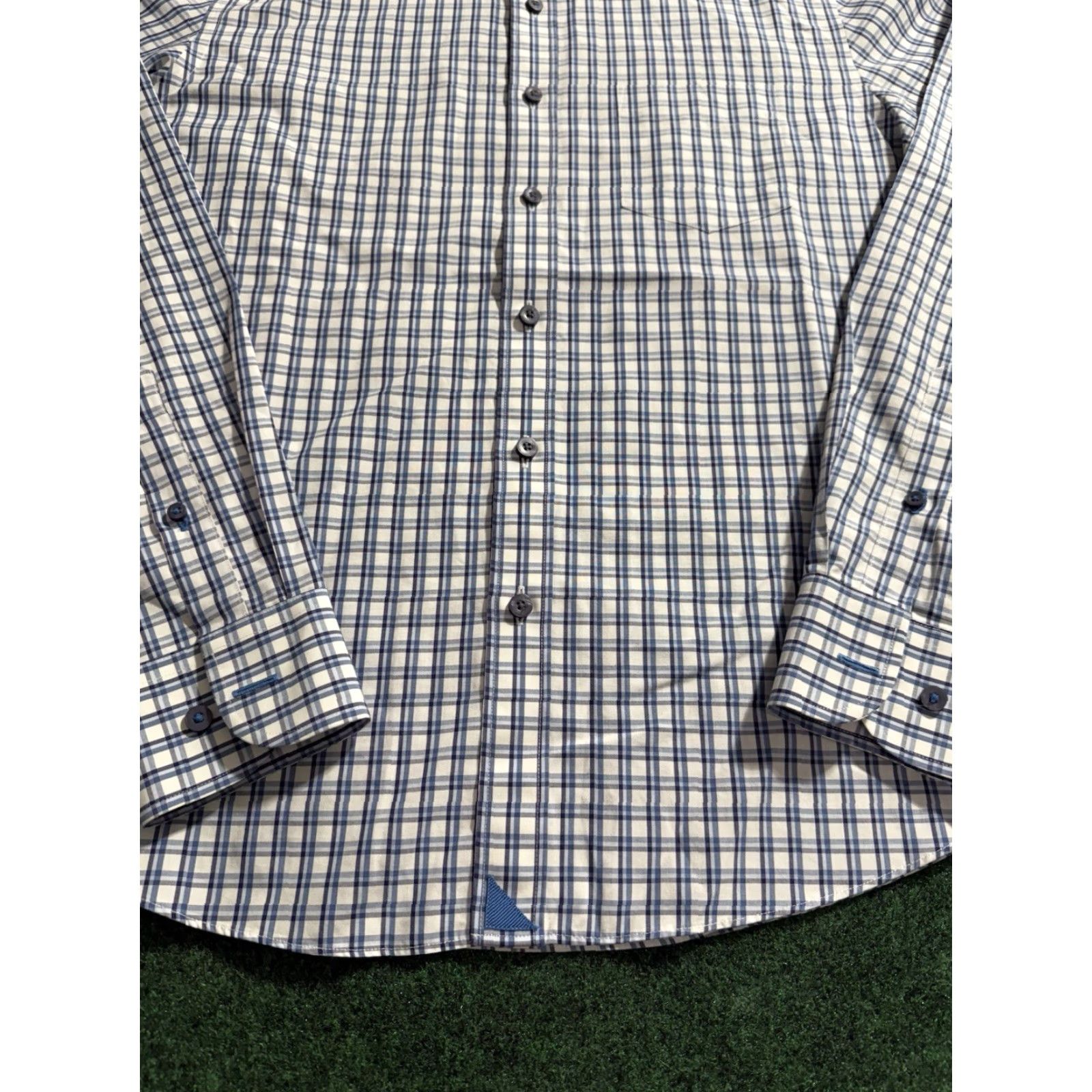 UNTUCKit UNTUCKit Men's Button-Up Shirt Medium White Blue Plaid Long Sleeve Wrinkle Free Seasonal Casual Regular Collar Spread Button-Up Shirt Size US M / EU 48-50 / 2 - 4 Thumbnail