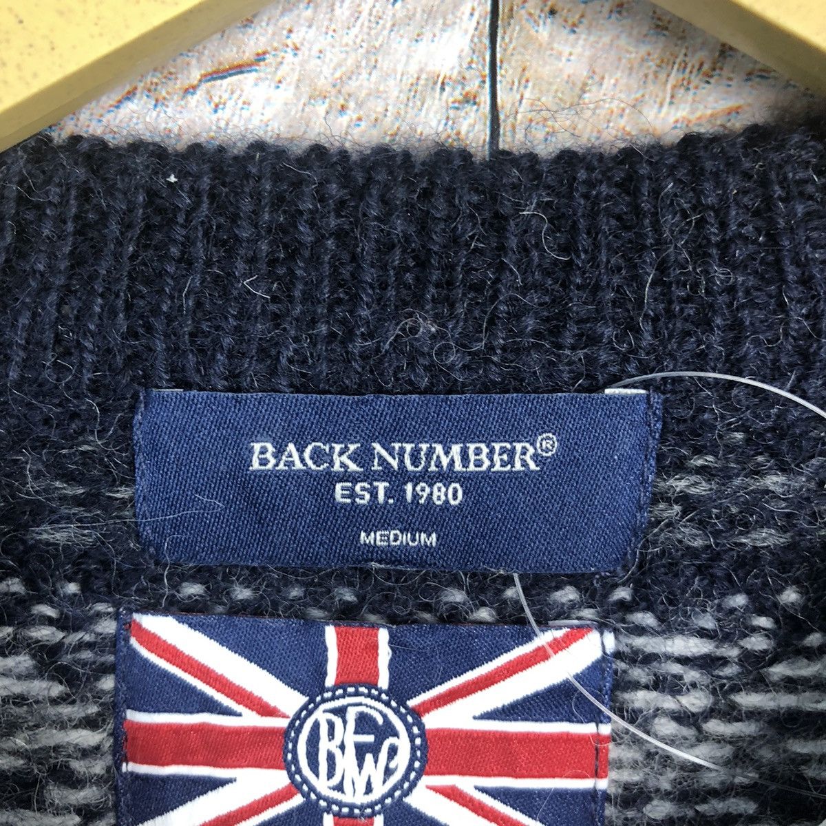 Homespun Knitwear × Japanese Brand × Vintage Back Number art Blue Knitwear like coogi #A773 Size M / US 6-8 / IT 42-44 - 9 Thumbnail