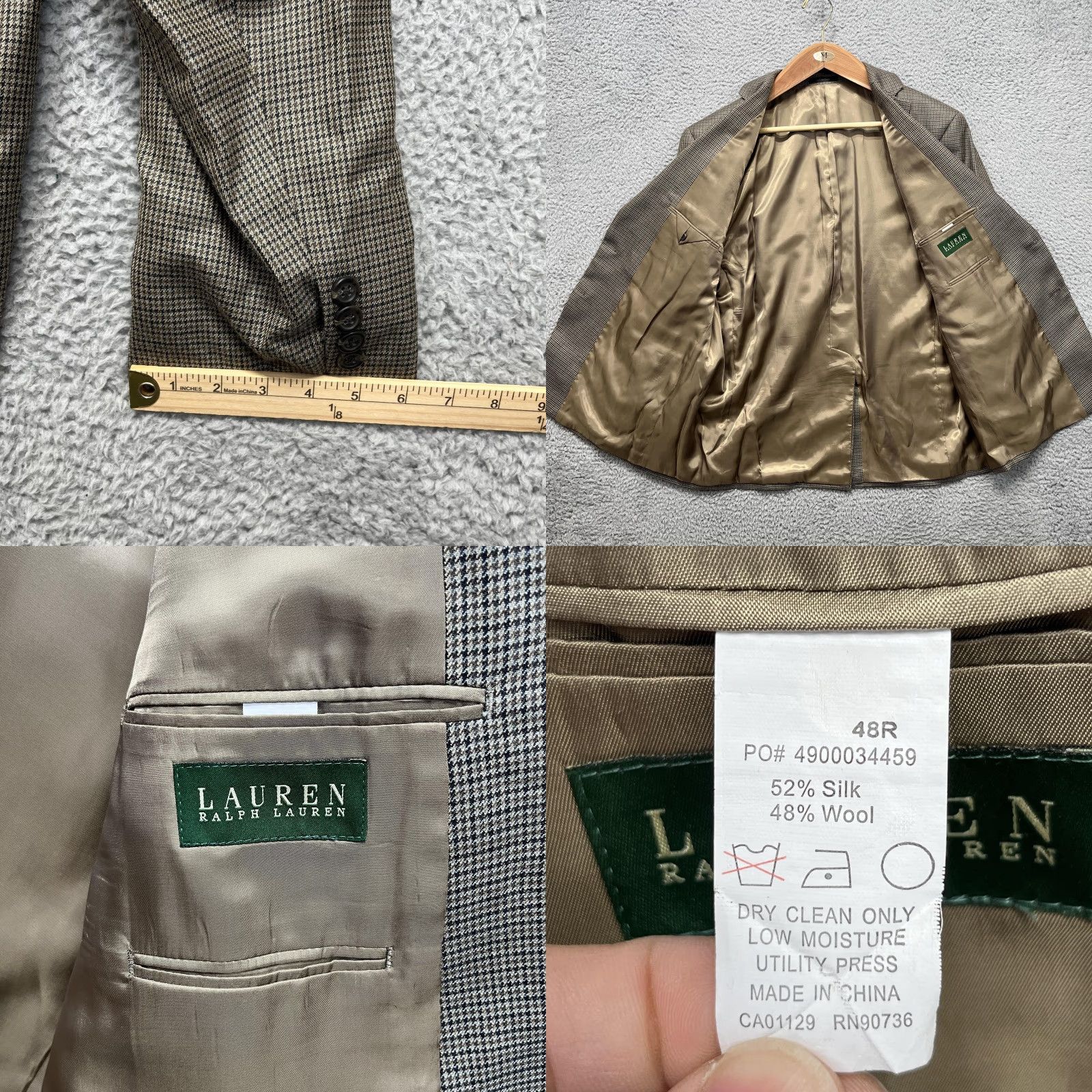 Ralph Lauren VINTAGE? No. Lauren Ralph Lauren Blazer Mens 48R Brown Silk Wool Check Tweed Sport Coat Shirt Jacket? Size 48R - 9 Thumbnail