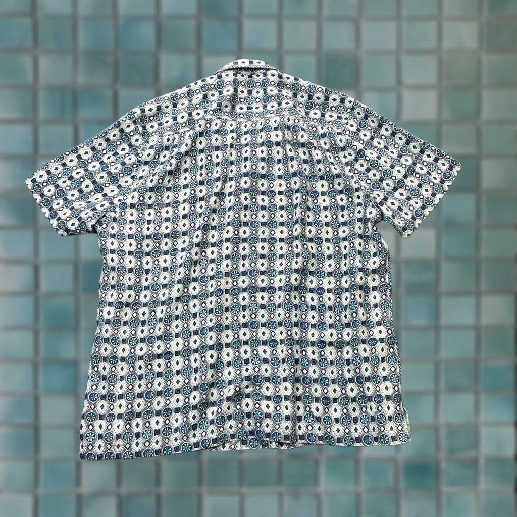 Tommy Bahama Tommy Bahama Shirt Mens XL Gray Tulum Tiles Silk Geometric Hawaiian Button-Up Short Sleeve Casual Size US XL / EU 56 / 4 - 1 Thumbnail