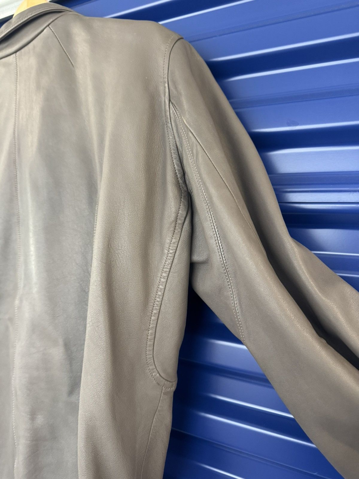 Rick Owens RARE! $5351 STOOGES SIZE AW10 MAINLINE TAUPE LEATHER JACKET Size US L / EU 52-54 / 3 - 4 Thumbnail