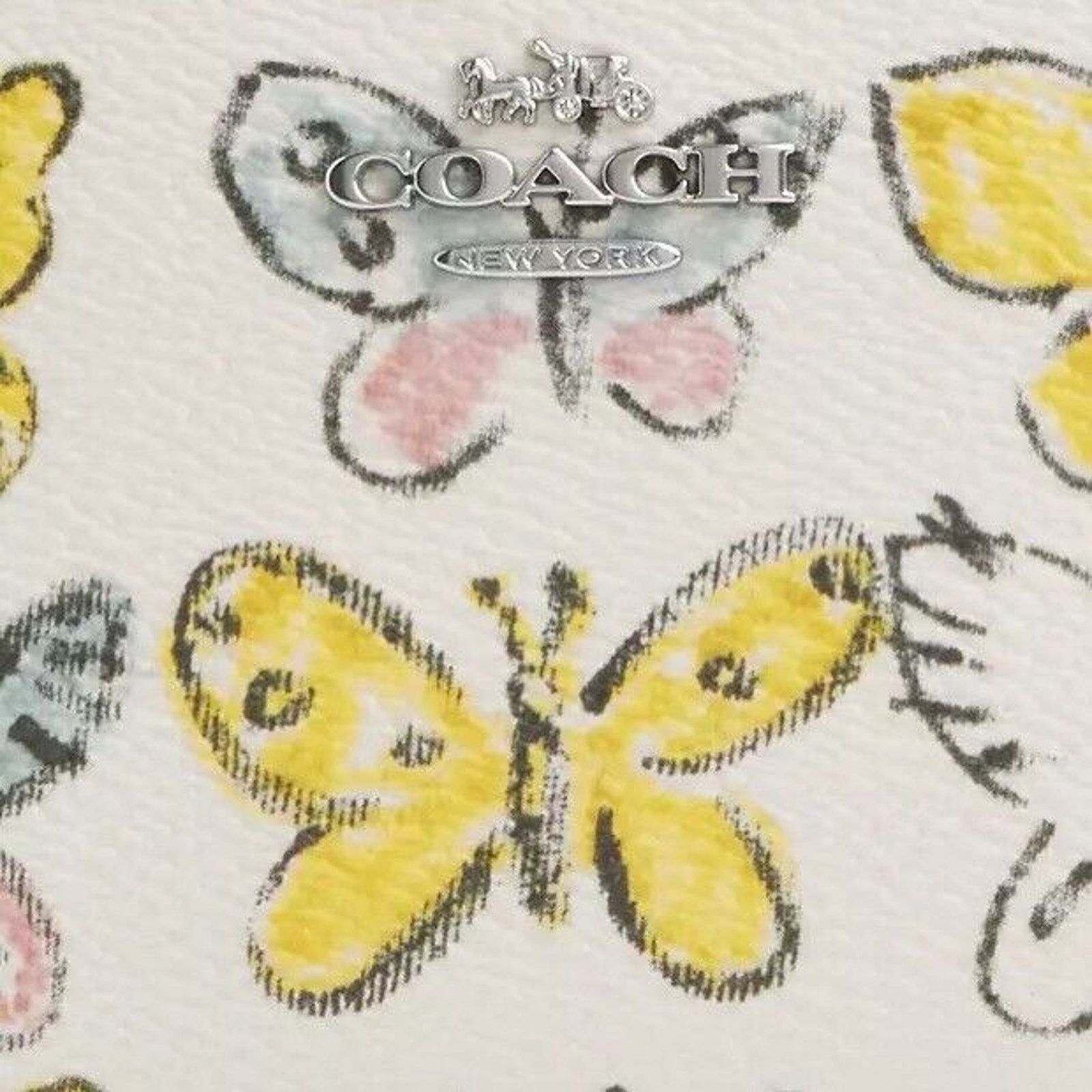 Coach NWT Coach Snap Wallet CAP10 Chalk Yellow Butterfly Charm Size ONE SIZE - 5 Thumbnail