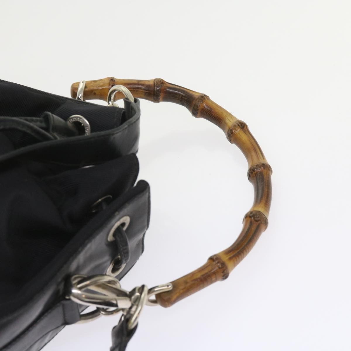 Gucci GUCCI Bamboo Shoulder Bag Nylon Black Size ONE SIZE - 9 Thumbnail