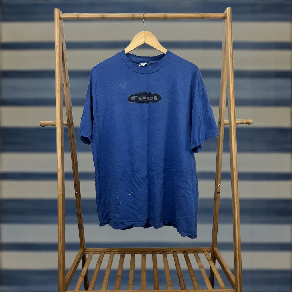 Hanes VINTAGE 90s Fuel Clothing Co T-Shirt Size XL Blue Skateboard Skate Surf Thrashed Worn Mens Size US XL / EU 56 / 4 - 1 Thumbnail