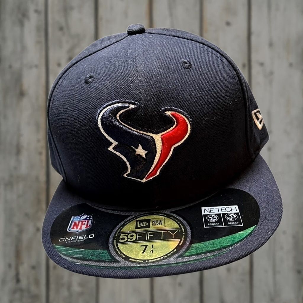 New Era New Era 59FIFTY Hat Mens 7 1/4 Navy Houston Texans NFL On-Field Fitted Cap Size ONE SIZE - 1 Thumbnail
