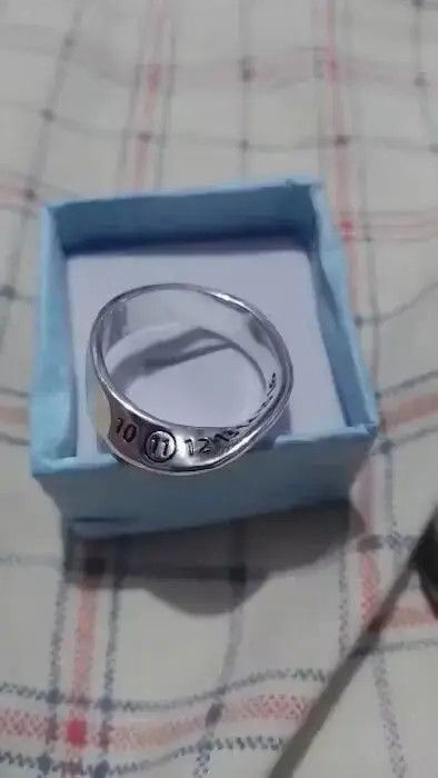 Japanese Brand Distressed Twisted Design Engraved Number Ring Size ONE SIZE - 2 Thumbnail