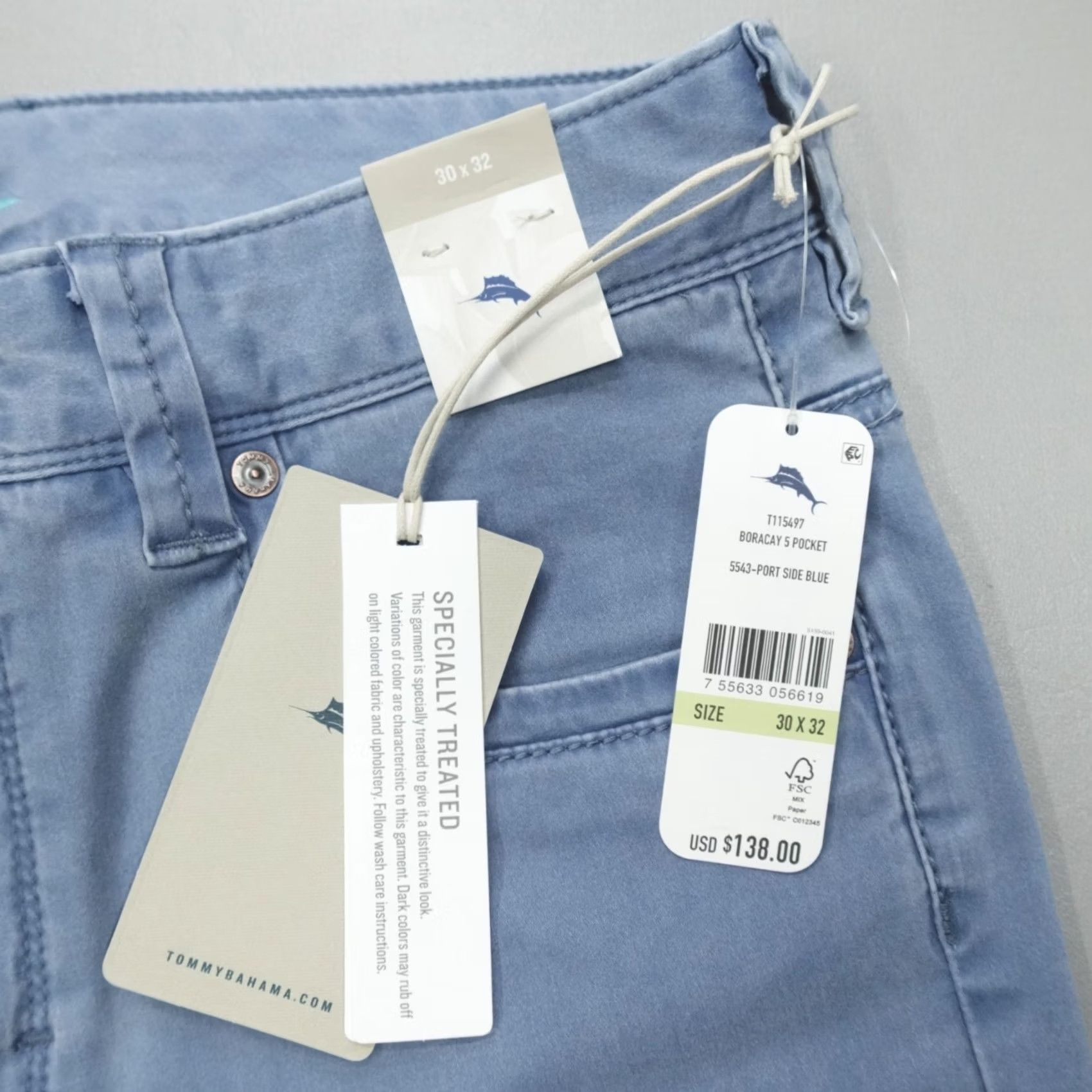 Tommy Bahama Tommy Bahama Boracay 5 Pocket Mens Size 30x32 Port Side Blue Pants - Size US 30 / EU 46 - 2 Thumbnail