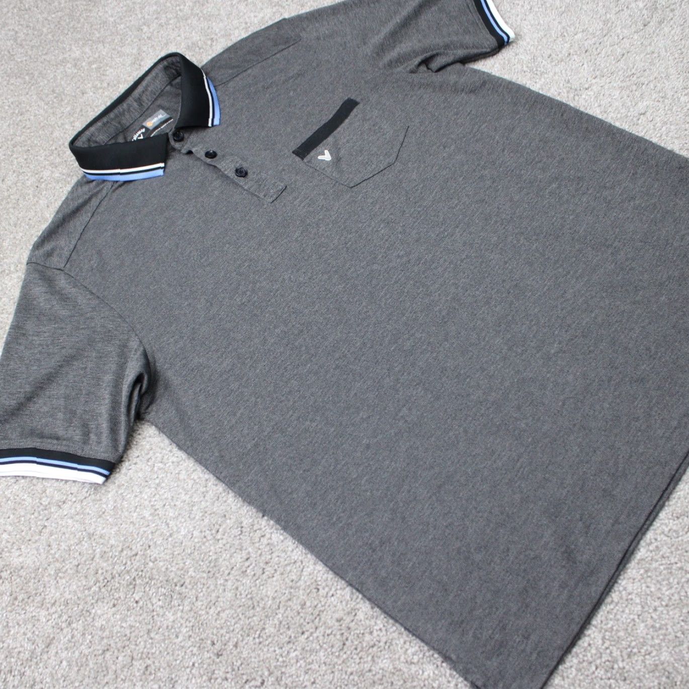 Callaway Callaway Polo Shirt Mens M Gray Opti-Dri 100% Polyester Short Sleeve Polo Shirt Golf Regular Chest 44” Logo Breathable Size US M / EU 48-50 / 2 - 5 Thumbnail