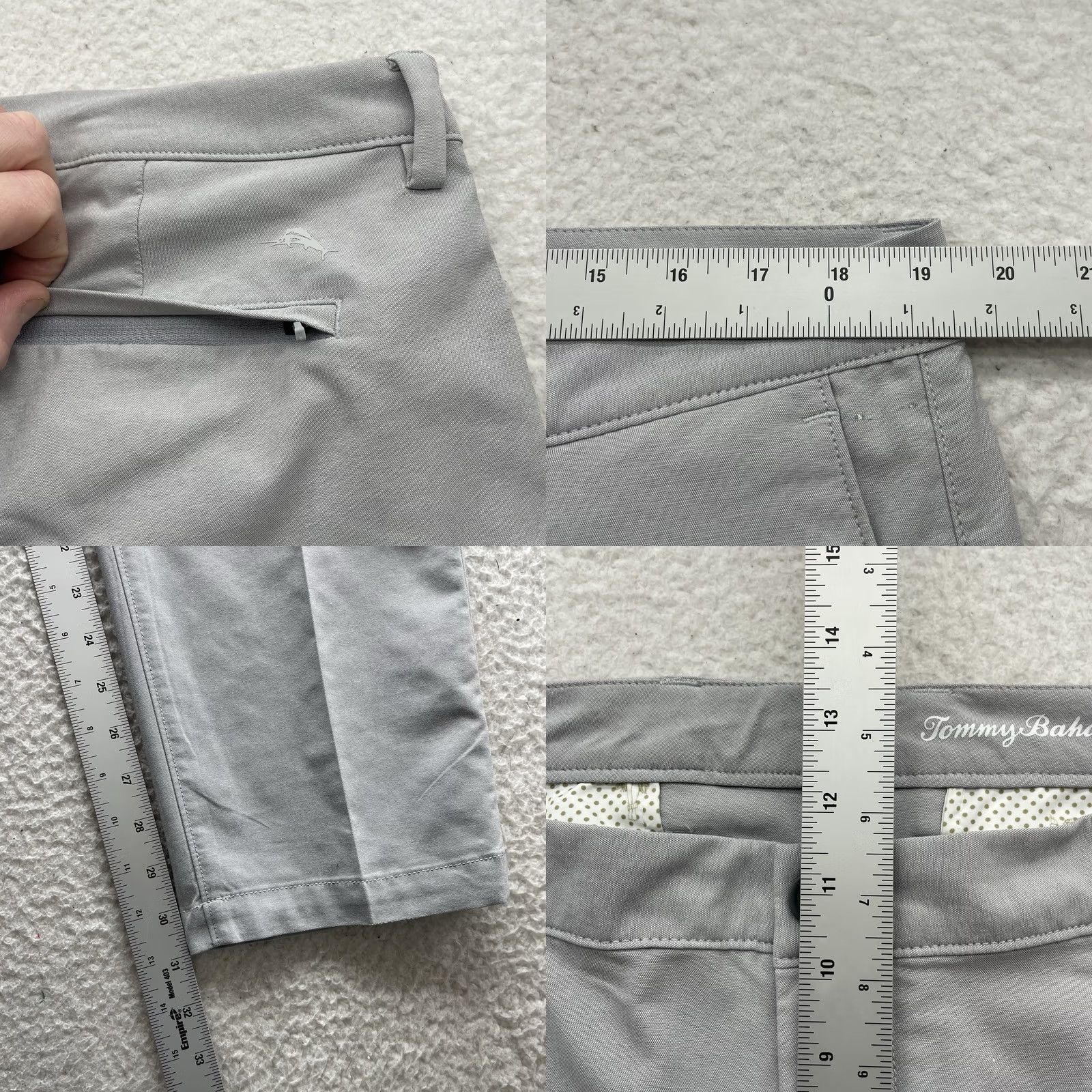 Tommy Bahama Tommy Bahama Pants Mens 39x31 Gray Nylon Polyester Straight Flat Front 39in Inseam Casual Chino Style Regular Color Gray Mens Size US 39 - 8 Thumbnail
