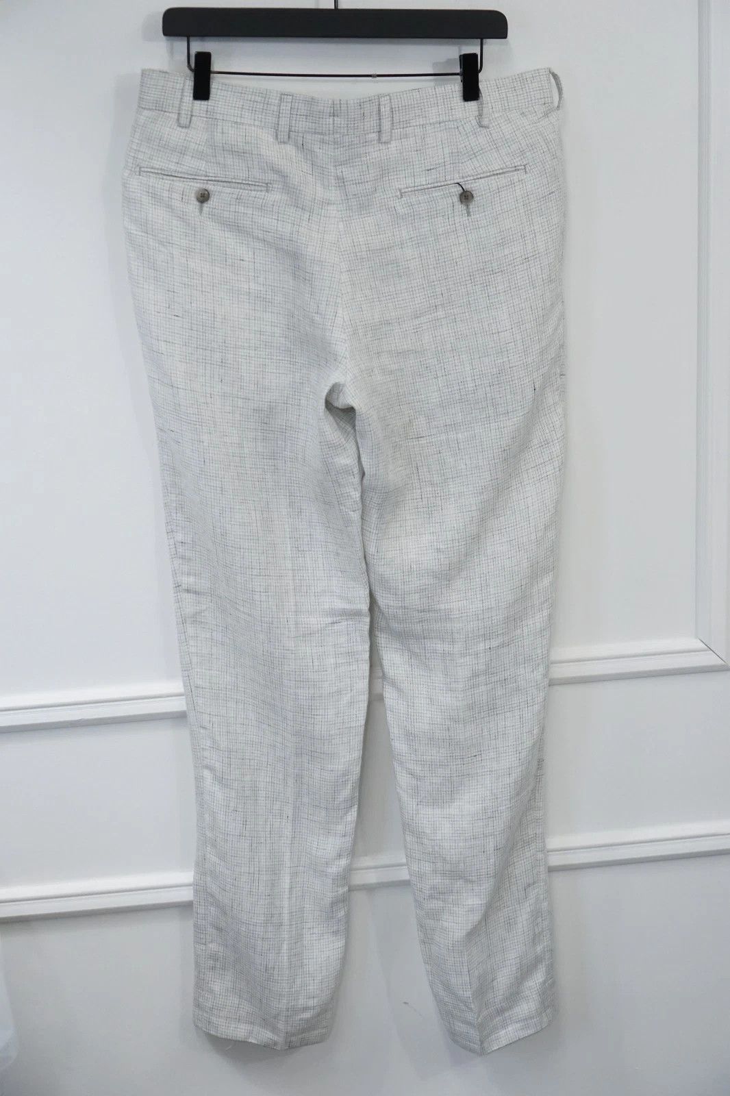 Suitsupply Men Suitsupply Pants Grey 100% Pure Linen Soho Size UK/US40 Size 40R - 2 Thumbnail