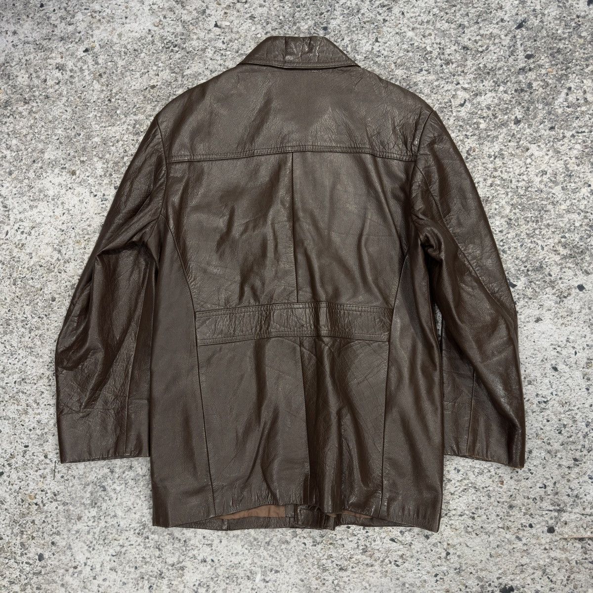 Vintage 70s Claybrooke Cowhide Brown Leather Mod Style Jacket Size US L / EU 52-54 / 3 - 7 Thumbnail