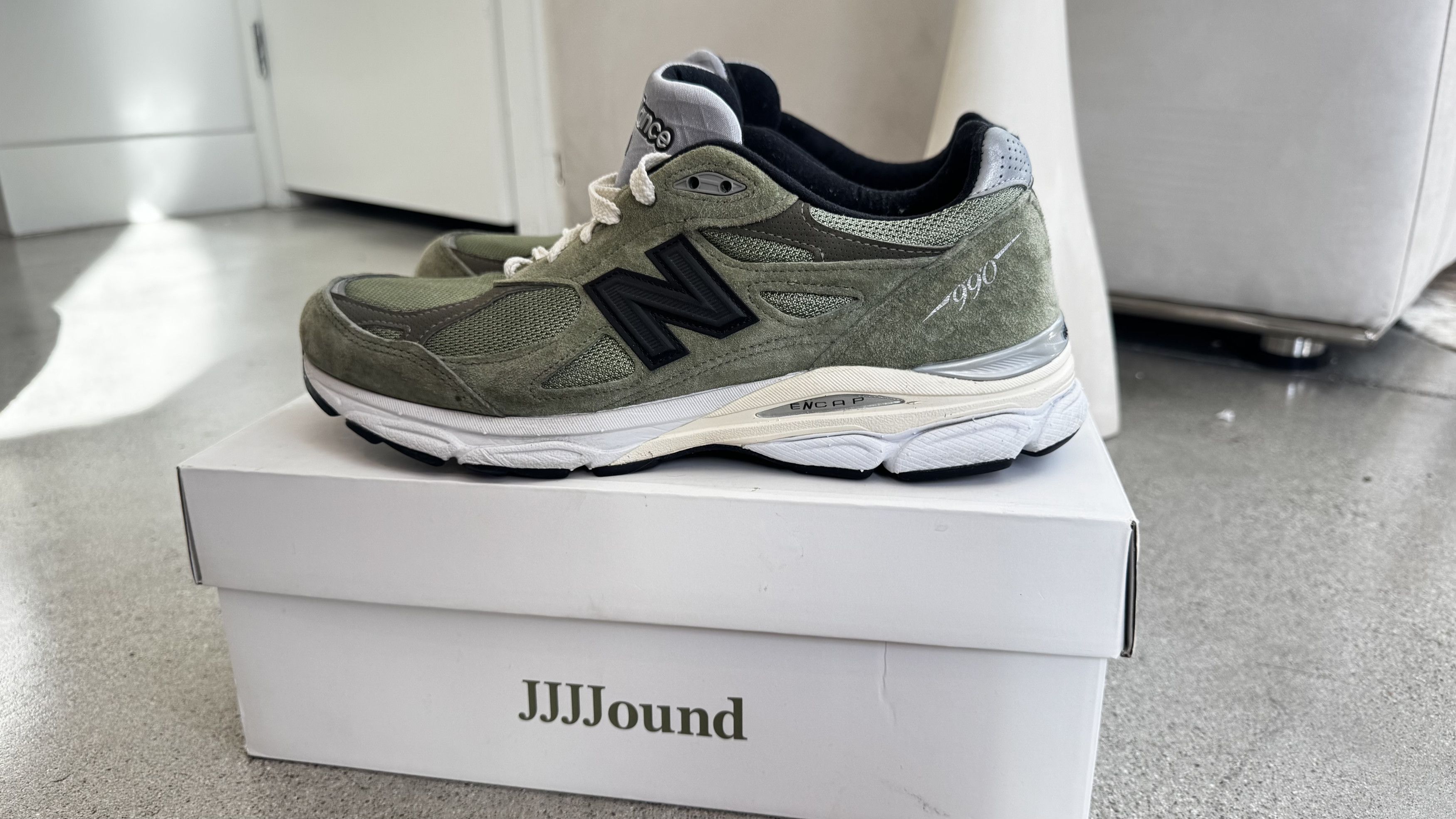 JJJJound × New Balance New Balance 990v3 JJJJound Olive Size 10.5 Made in USA Size US 10.5 / EU 43-44 - 7 Thumbnail