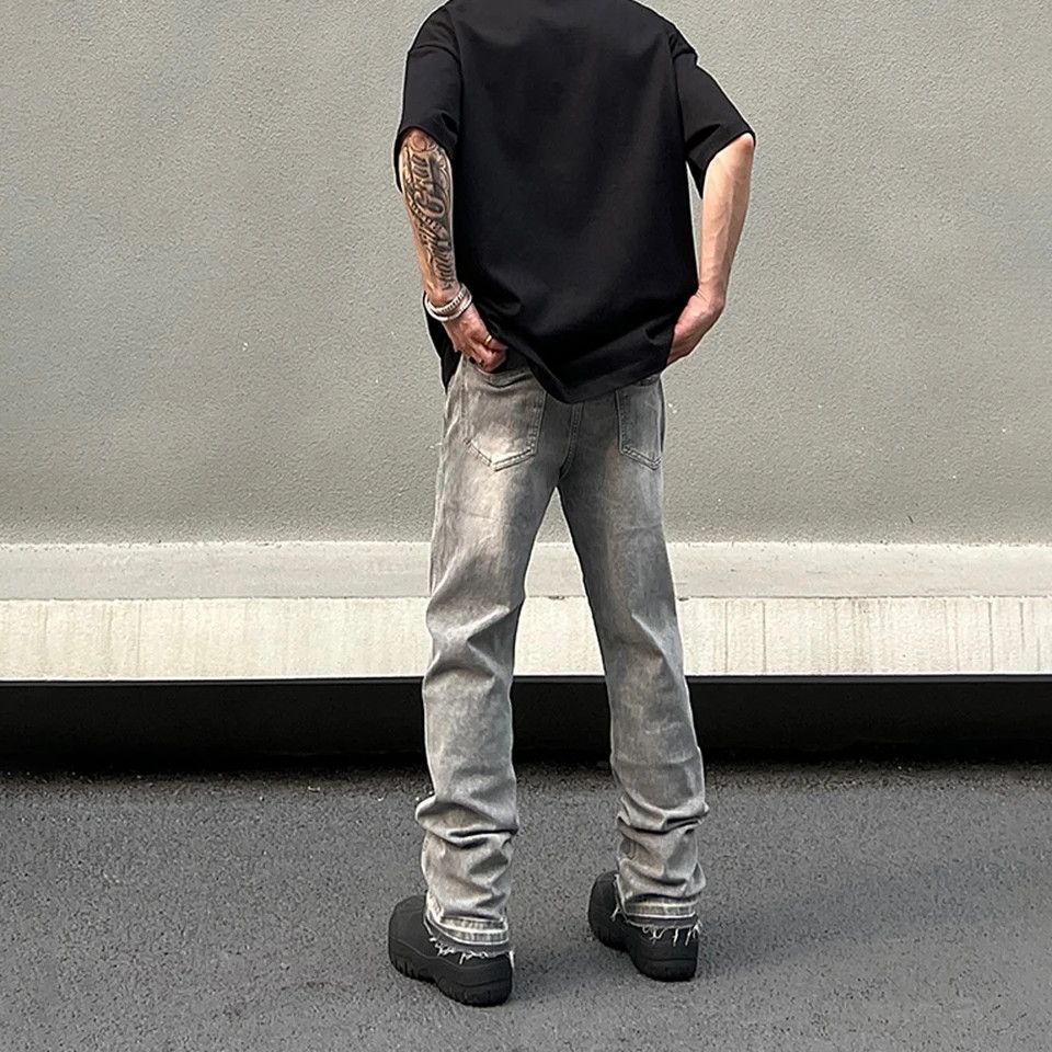 Japanese Brand × Jean Skinny Jeans Gray High Street Pantalones Hombre Simple Size US 33 - 5 Thumbnail