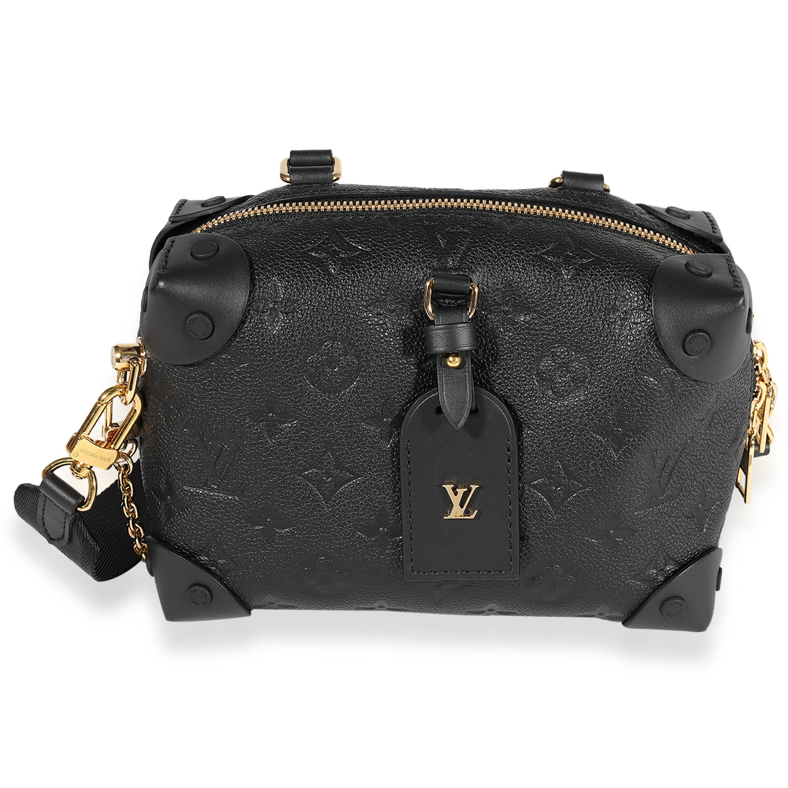 image of Louis Vuitton Black Monogram Empreinte Petite Malle Souple, Women's