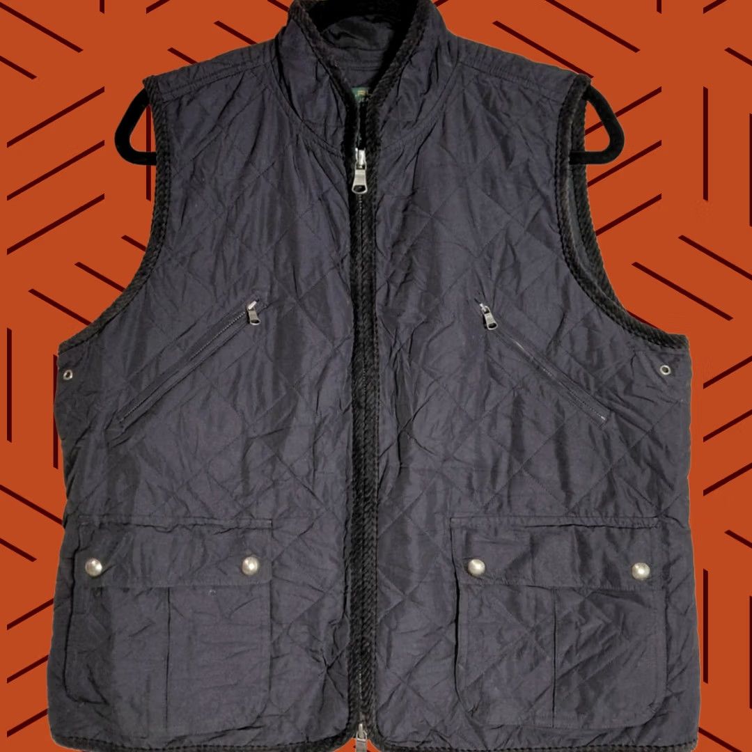 Ralph Lauren Ralph Lauren Jeans Co. Quilted Vest Black Solid Sleeveless Men's XL Zip Pockets Lined Lightweight Casual Travel | Mens Size 40" / US 18 - 1 Thumbnail