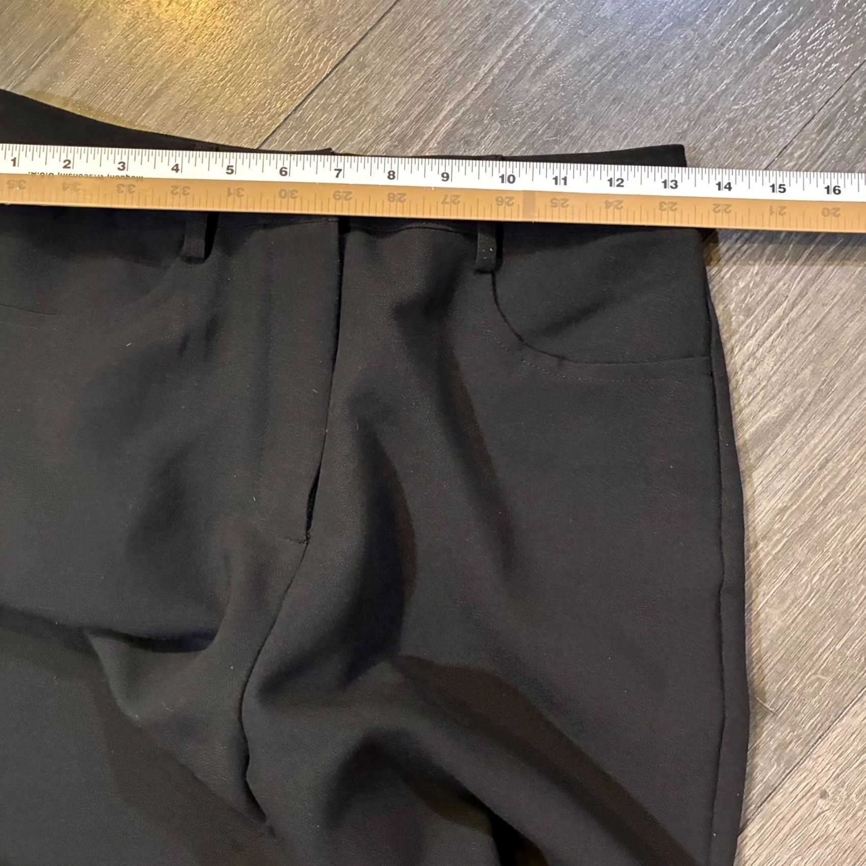 Lulus Lulus Black Wide Leg High Waisted Trousers Pants Women Size S Workwear Formal Wrinkle-Resistant Pockets Lined Stretch Crepe Size 28" / US 6 / IT 42 - 6 Thumbnail