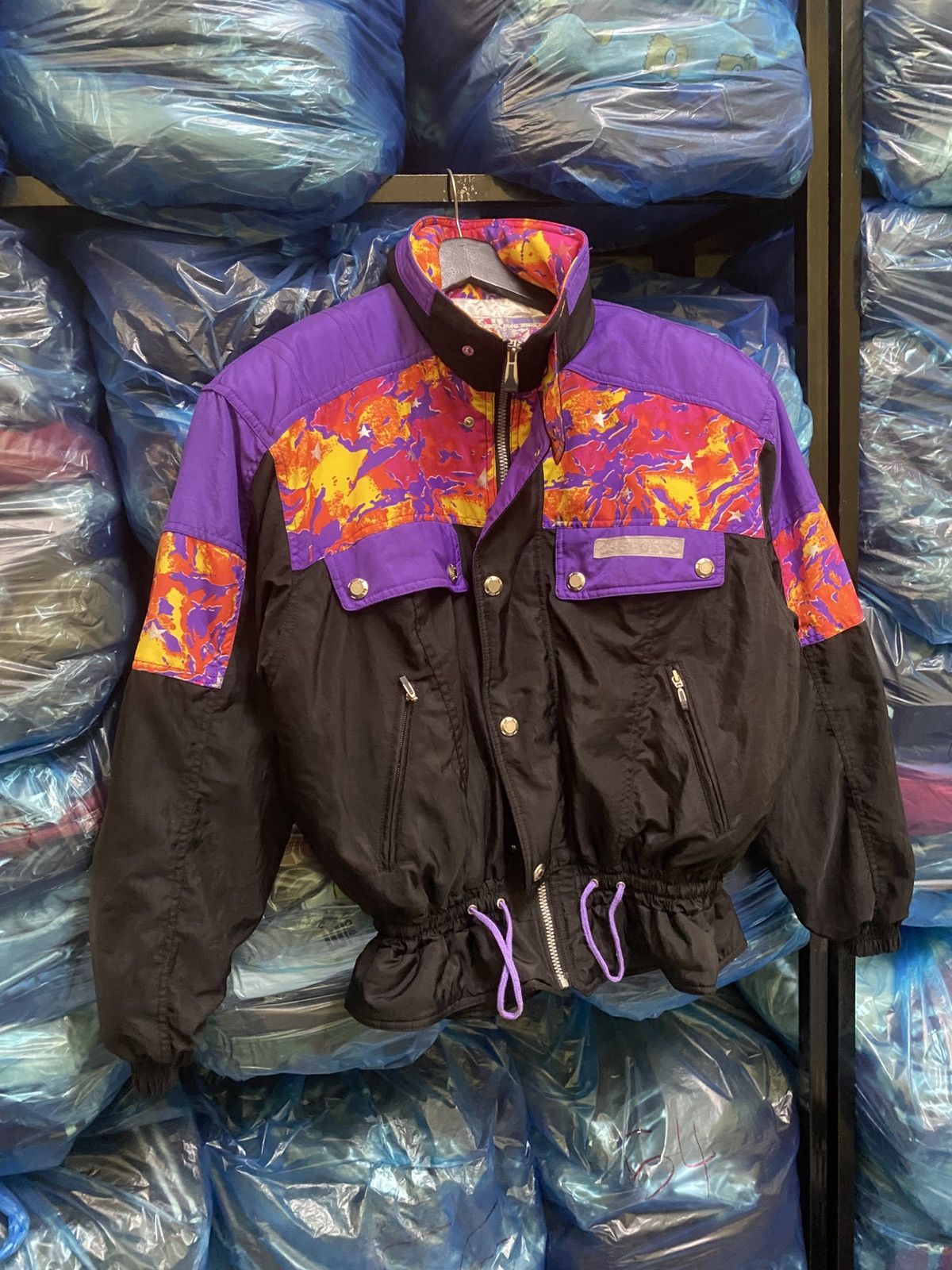 CB Sports Vintage Perjeni Sport Purple Abstract Windbreaker Jacket Size US M / EU 48-50 / 2 - 3 Thumbnail