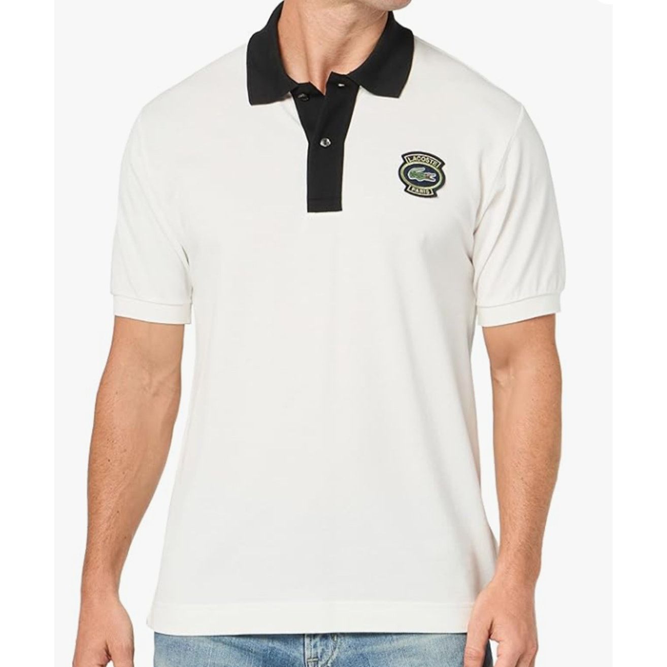 Lacoste Lacoste Men's Classic Fit Polo W/Badge Flour/Black XL Size US XL / EU 56 / 4 - 1 Thumbnail