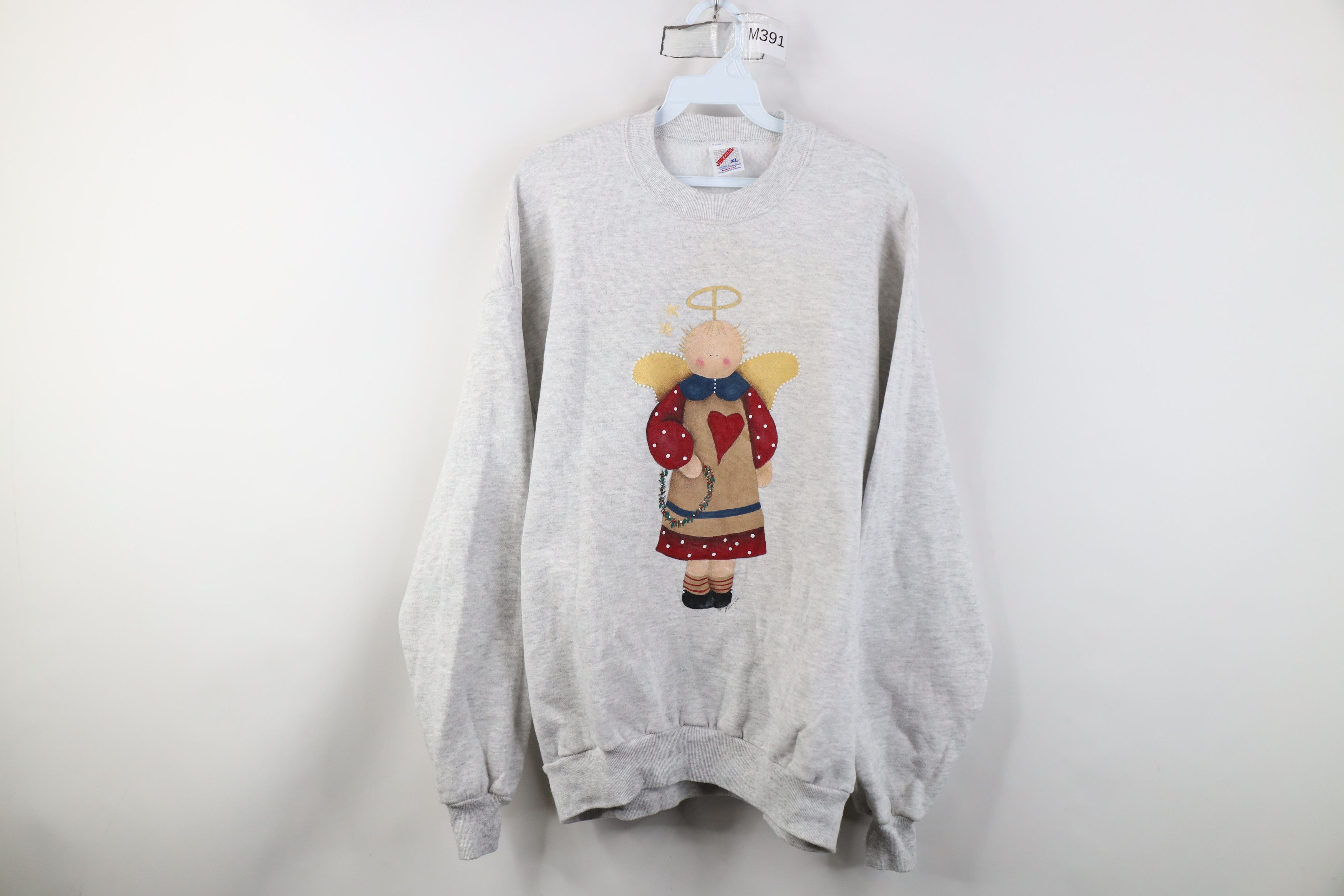 Vintage Vintage 90s Streetwear Christian Angel Crewneck Sweatshirt Size XL / US 12-14 / IT 48-50 - 1 Thumbnail