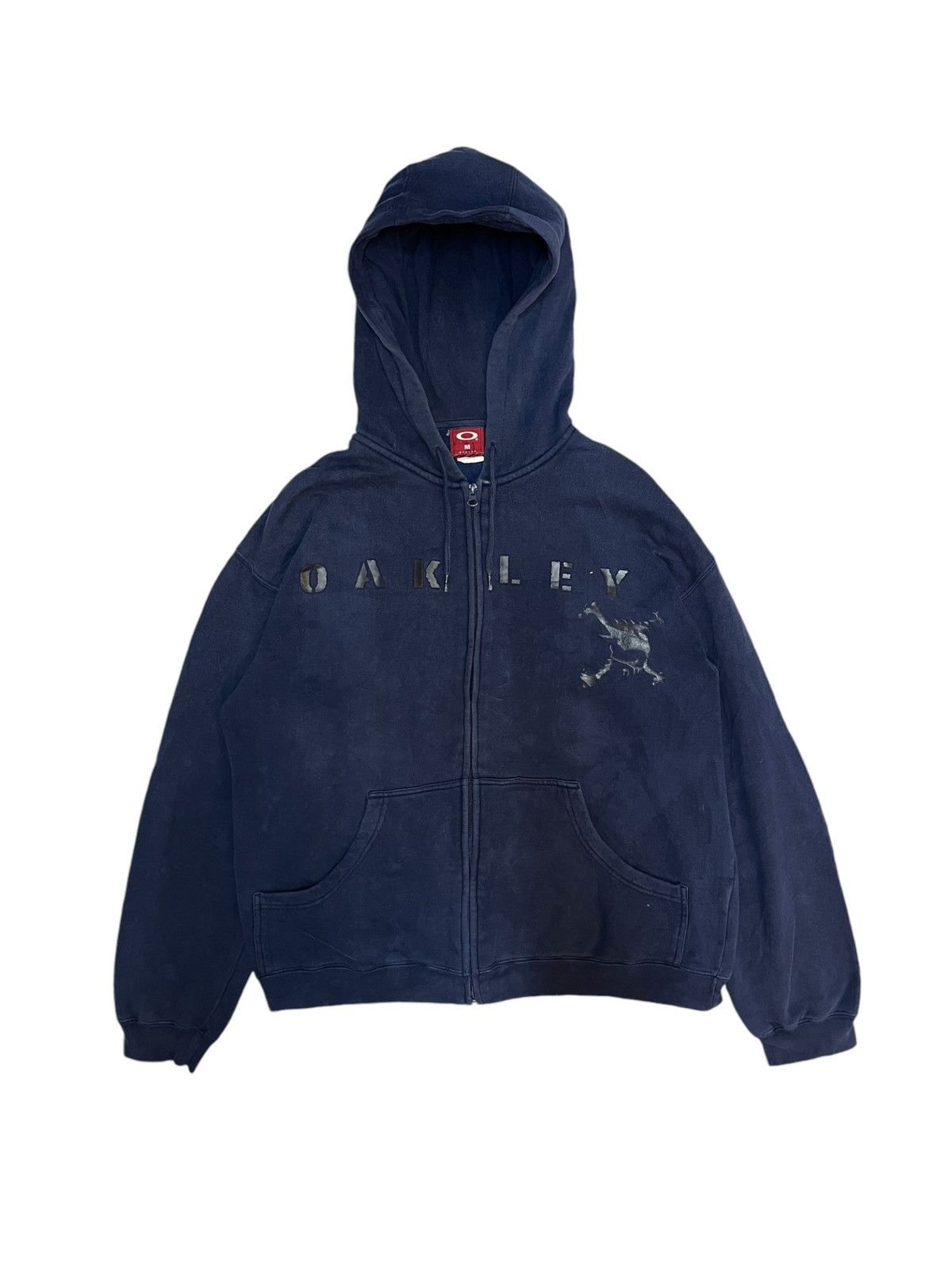 Oakley Vintage Oakley Skull Zipper Hoodie Size US L / EU 52-54 / 3 - 1 Thumbnail