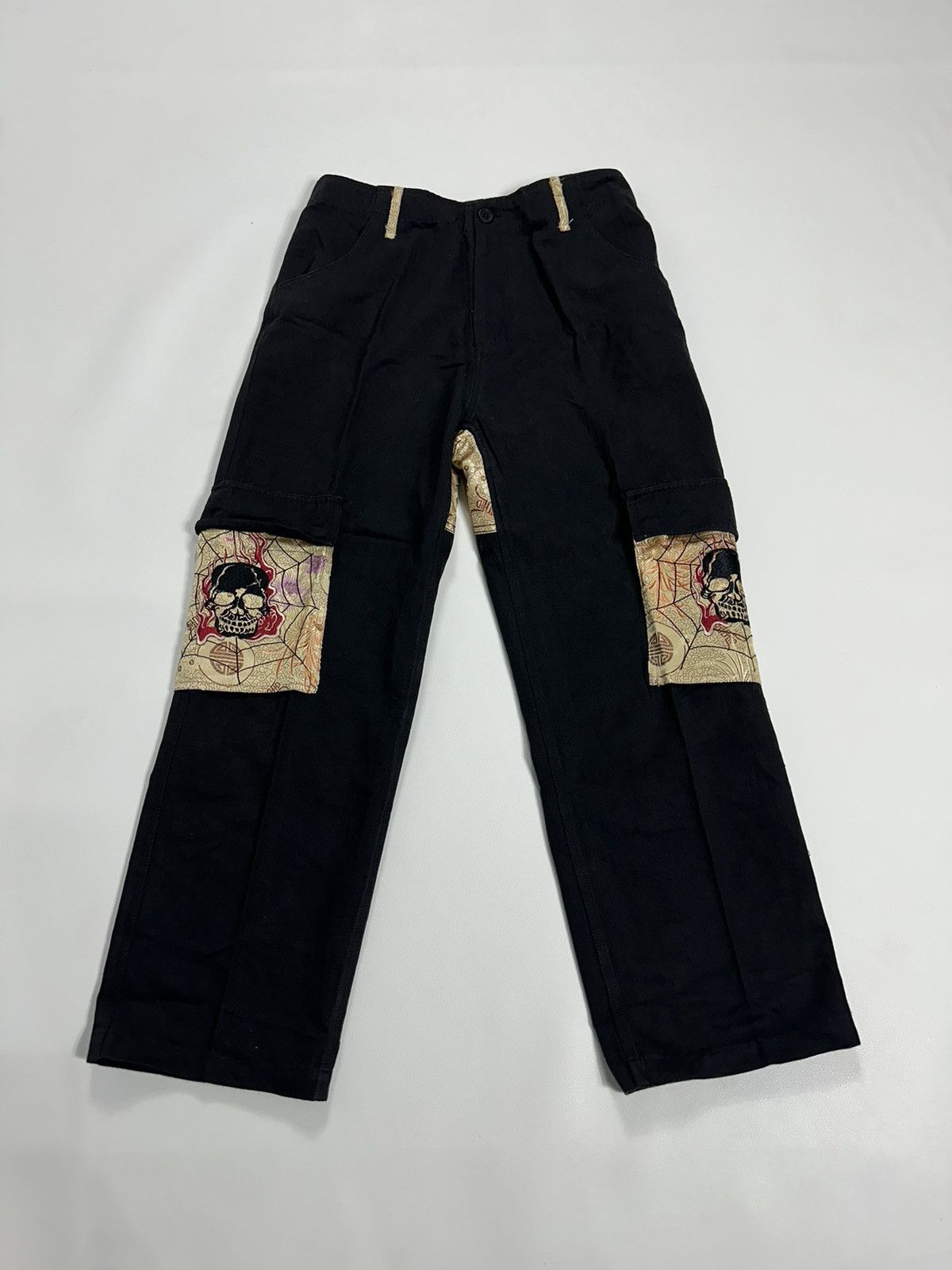 Japanese Brand SATORI Cargo Spider Web Skeleton Embroidered Pants Size US 30 / EU 46 - 1 Thumbnail