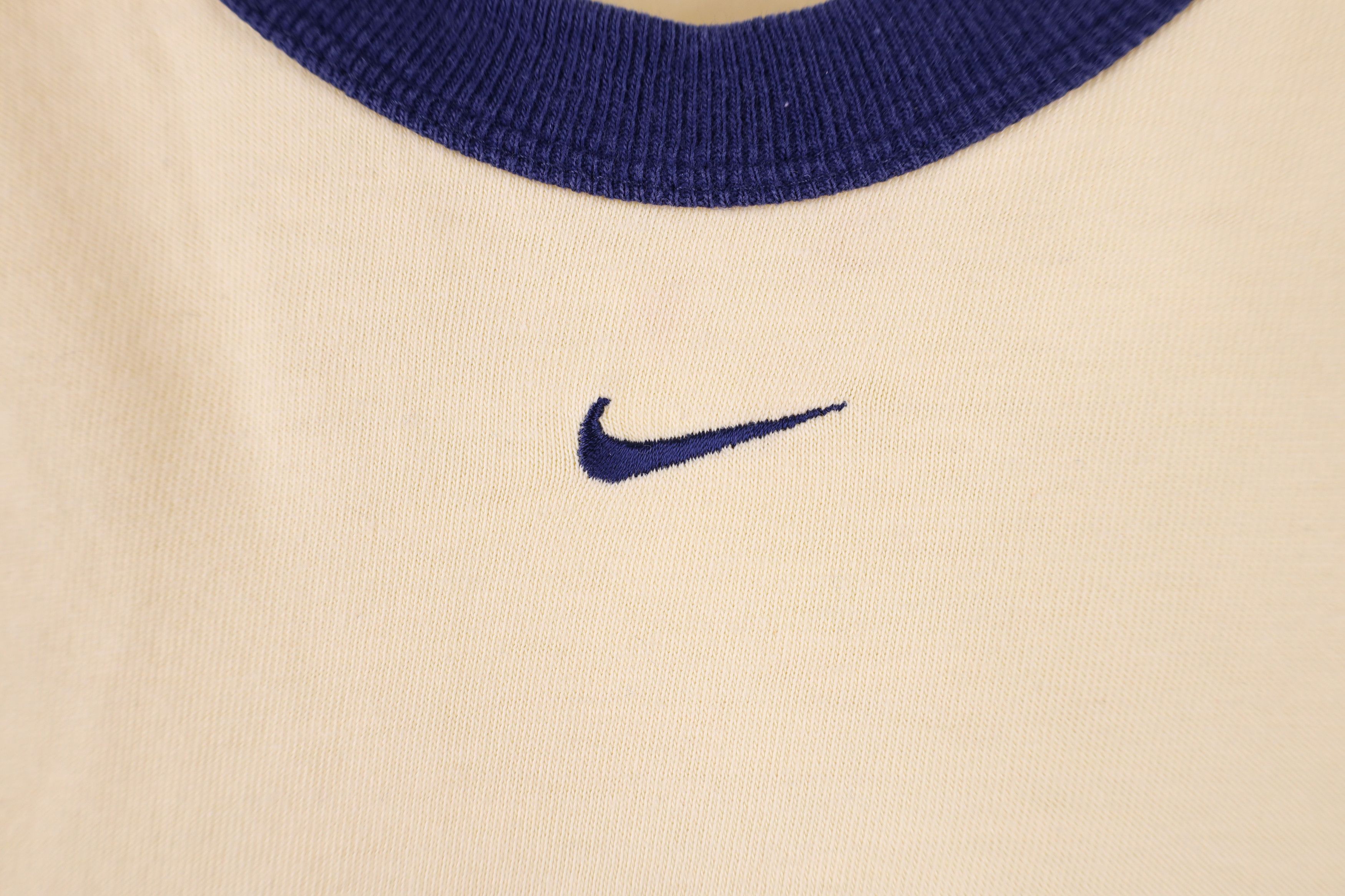 Nike × Vintage Vintage 90s Nike Scott Center Swoosh T-Shirt Yellow USA Size L / US 10 / IT 46 - 4 Thumbnail