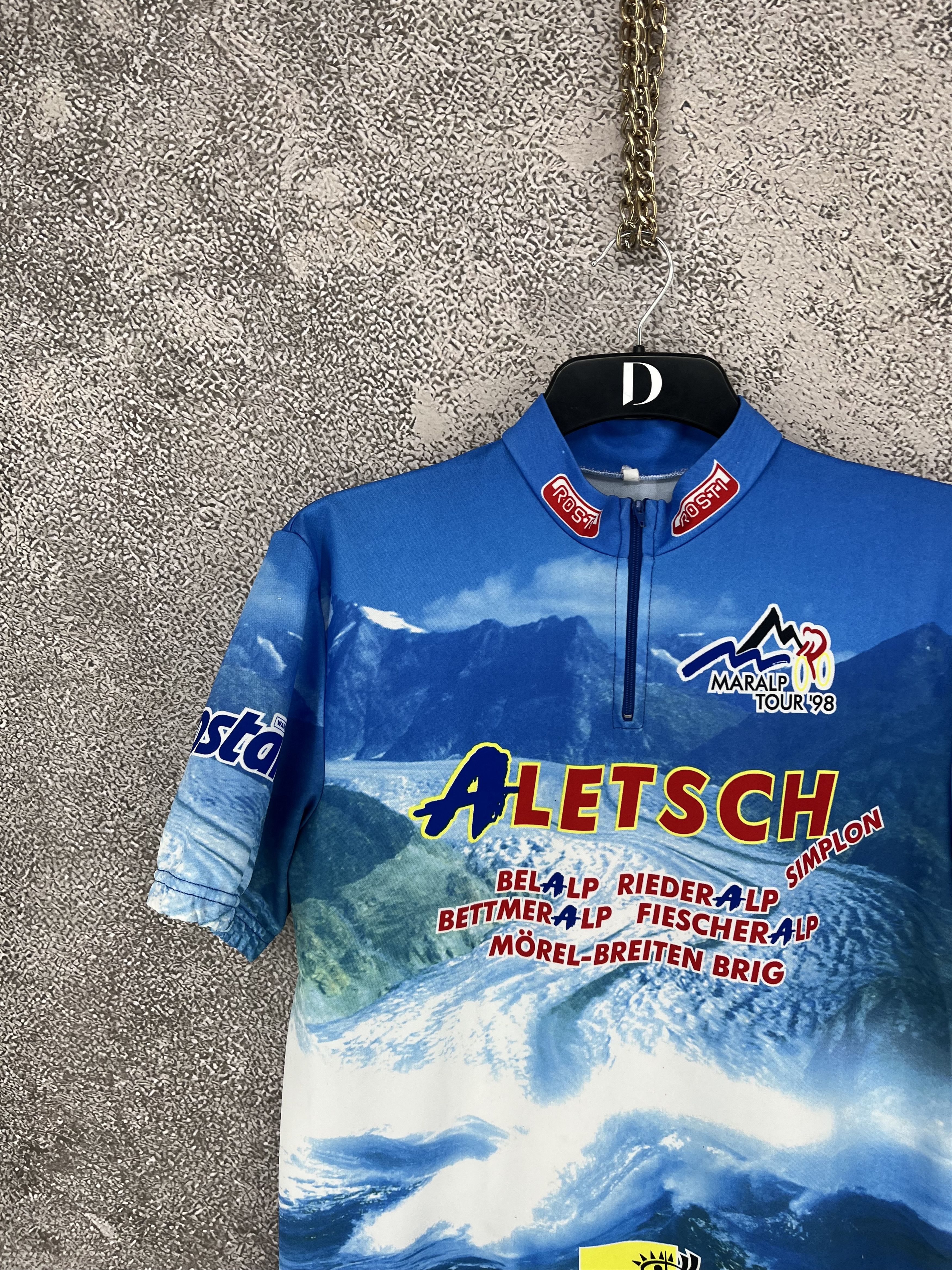 Vintage Vtg Maralp Tour ’98 Aletsch Cycl0ing Jersey Mountain Print Size US XL / EU 56 / 4 - 4 Thumbnail