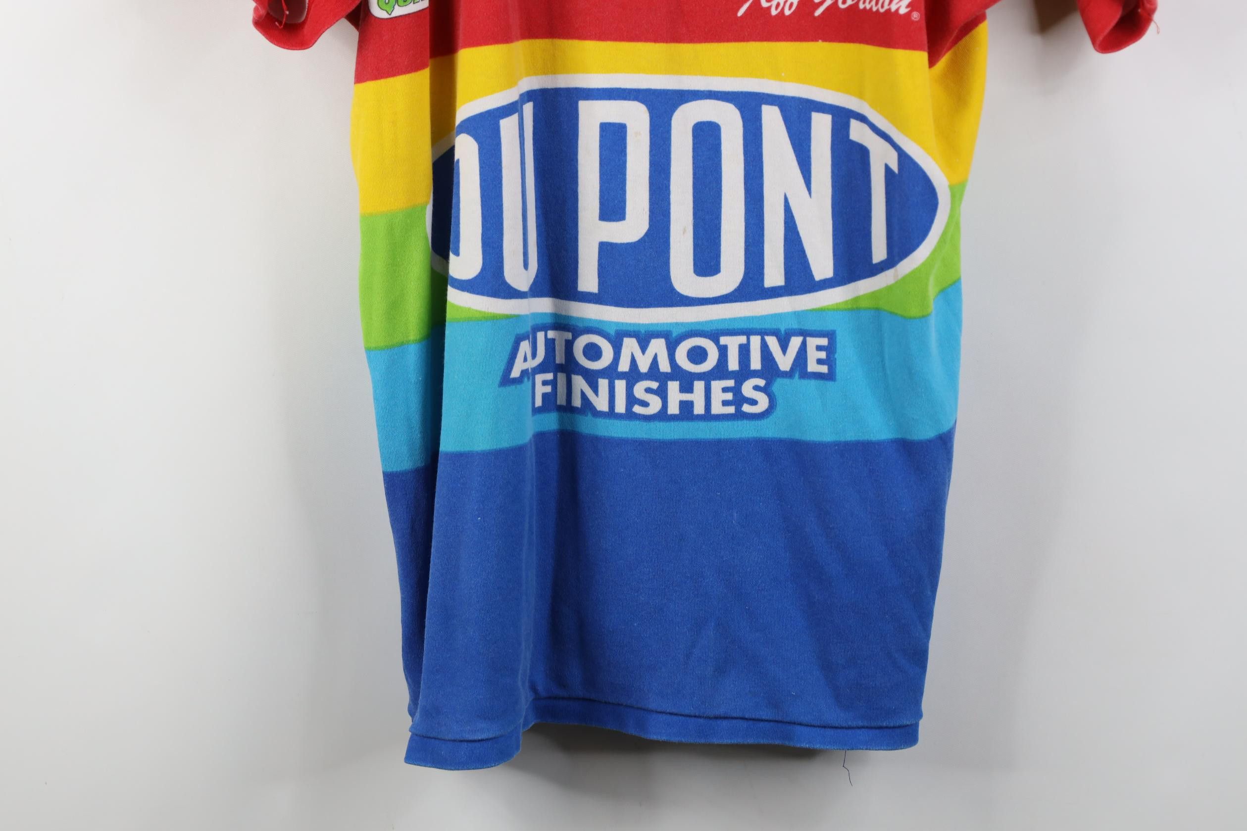 Vintage Vintage 90s NASCAR Striped Jeff Gordon Racing T-Shirt USA Size US L / EU 52-54 / 3 - 3 Thumbnail