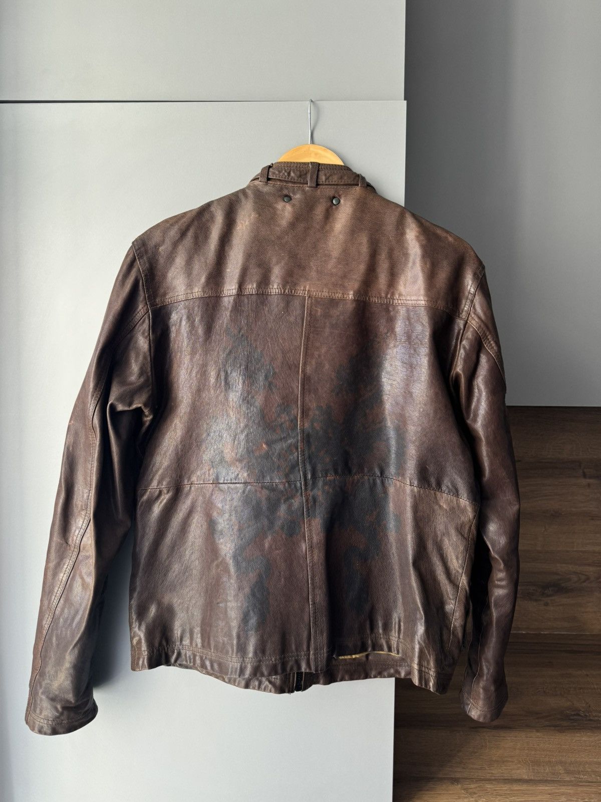 Hugo Boss × Vintage Rare Hugo Boss Goat Skin Shiny Dragon Print Leather Jacket Size US M / EU 48-50 / 2 - 7 Thumbnail