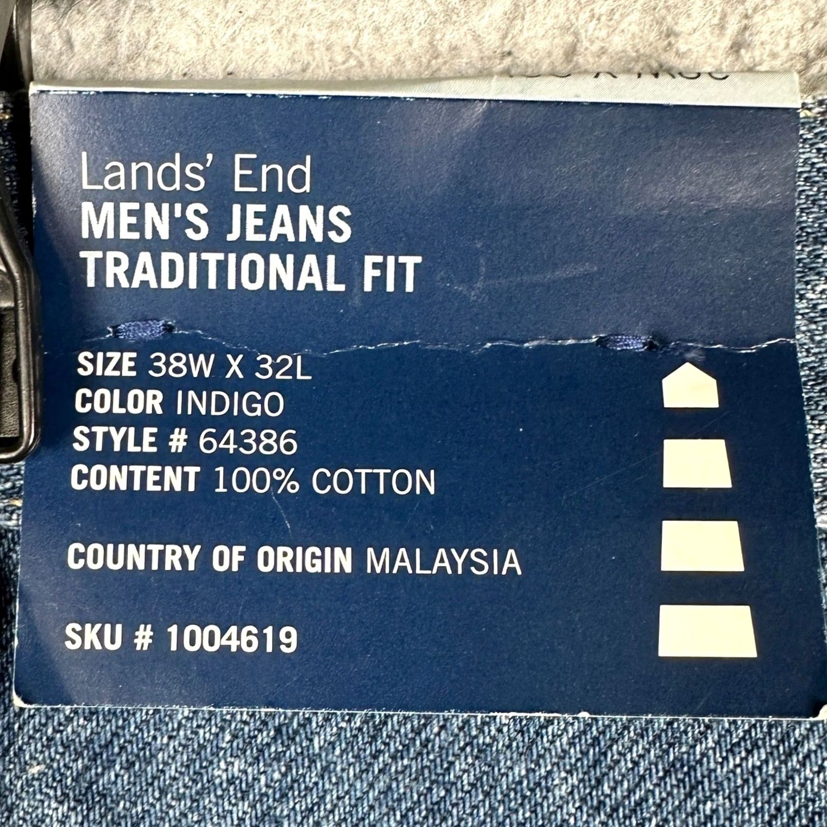 Lands' End VINTAGE Lands' End Jeans Mens 38X32 Blue Traditional Fit Straight Leg 5 Pocket Denim Size US 38 / EU 54 - 2 Thumbnail