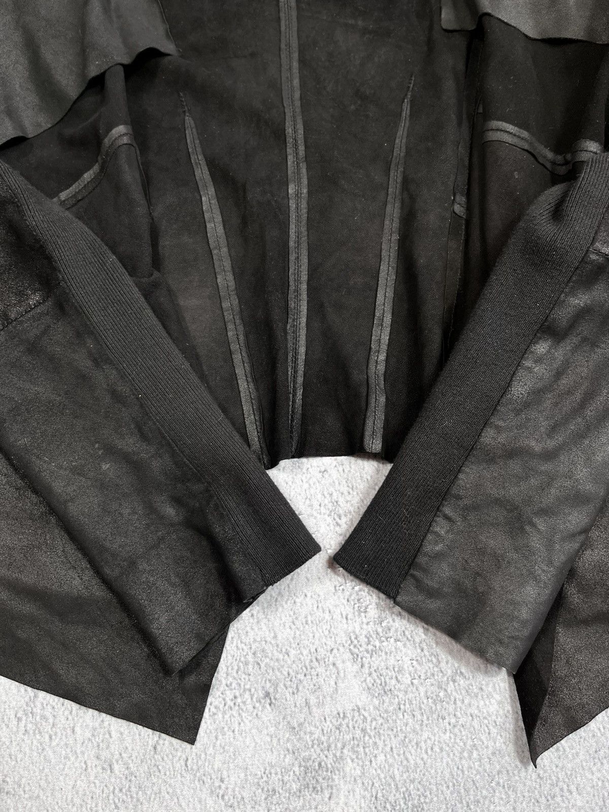 Vintage Vintage Yohji style asymmetric leather avant garde jacket Size M / US 6-8 / IT 42-44 - 6 Thumbnail