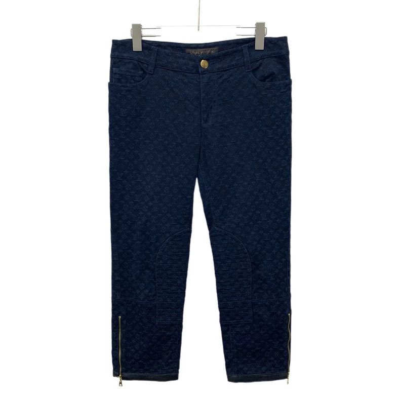 Louis Vuitton Louis Vuitton Navy logo embossed full-print cotton slacks Size US 42 / EU 58 - 1 Thumbnail