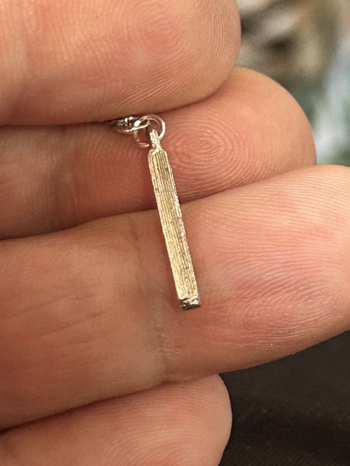 Vintage Handcrafted vintage rhinestone bar pendant on chain necklace Size ONE SIZE - 6 Thumbnail