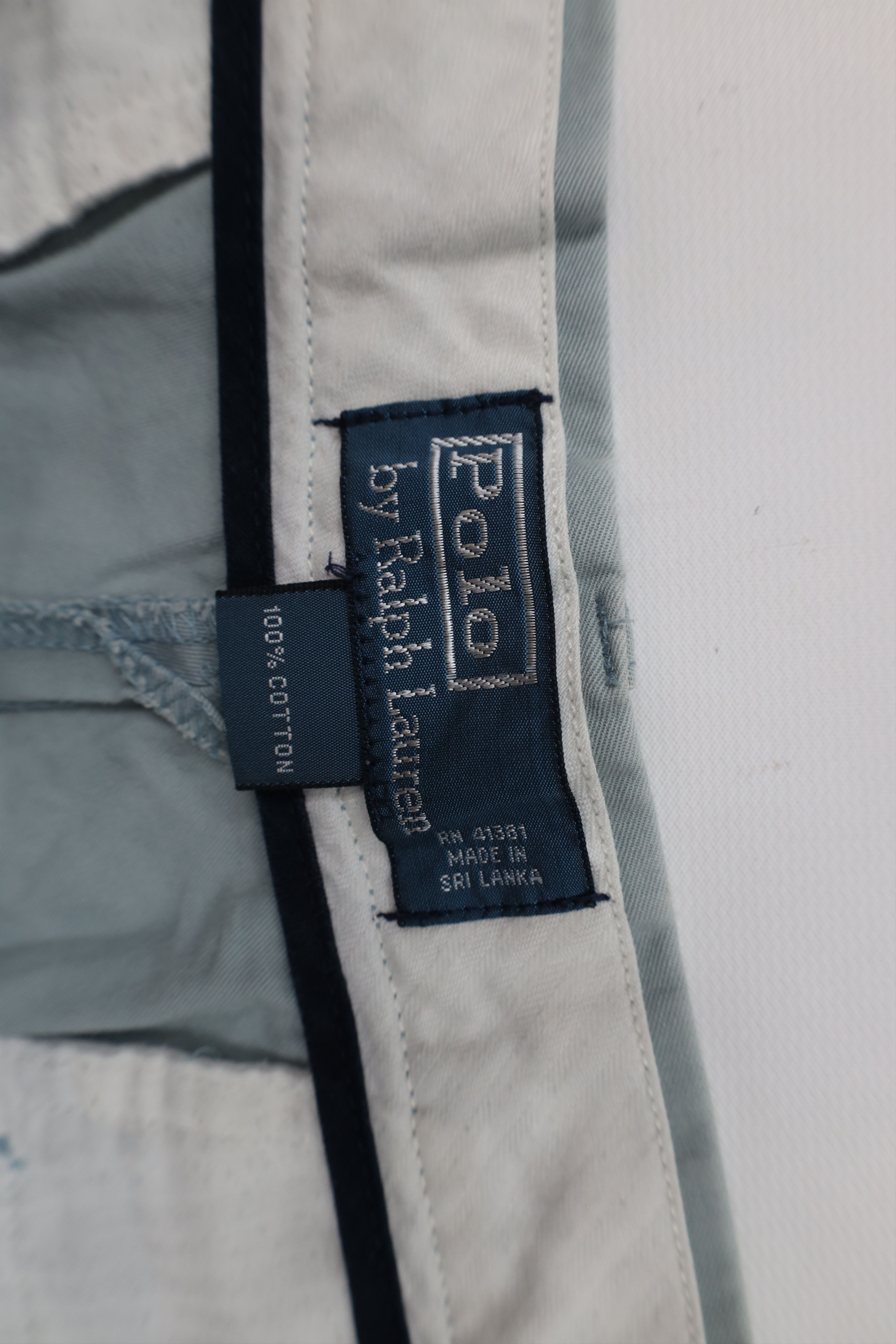 Ralph Lauren × Vintage Vintage 90s Ralph Lauren Above Knee Chino Shorts Light Blue Size US 34 / EU 50 - 8 Thumbnail