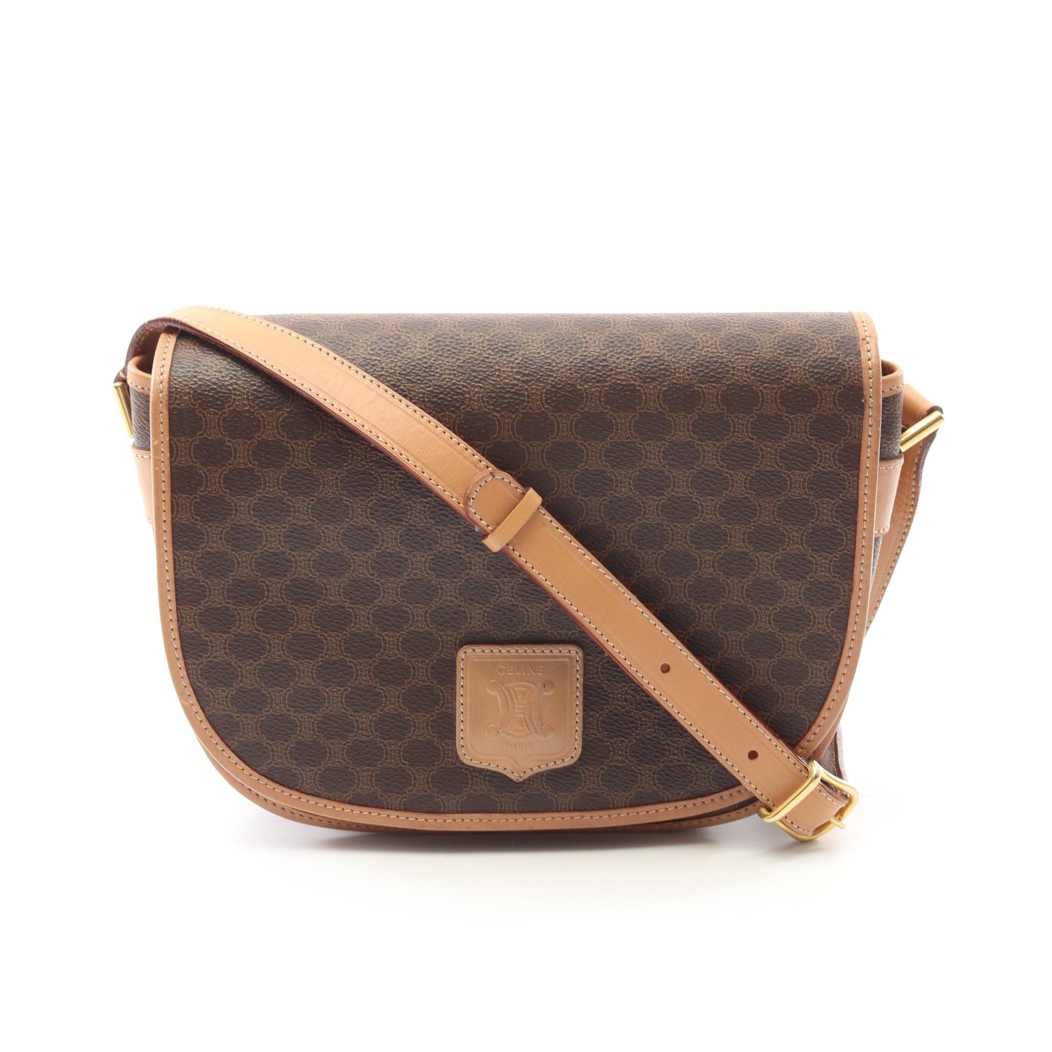 Celine Celine Macadam Shoulder Bag Leather Dark Brown Light Size ONE SIZE - 1 Thumbnail