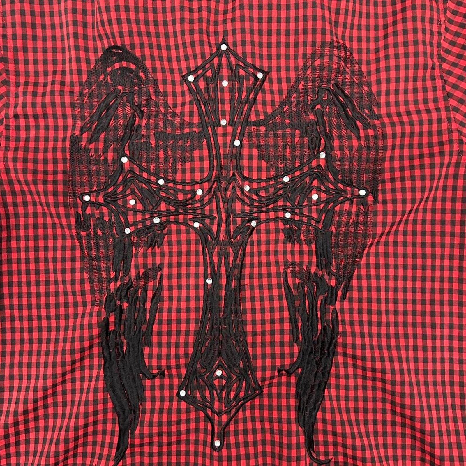 Other Y2K Red and black gothic button-up shirt Size US XL / EU 56 / 4 - 7 Thumbnail