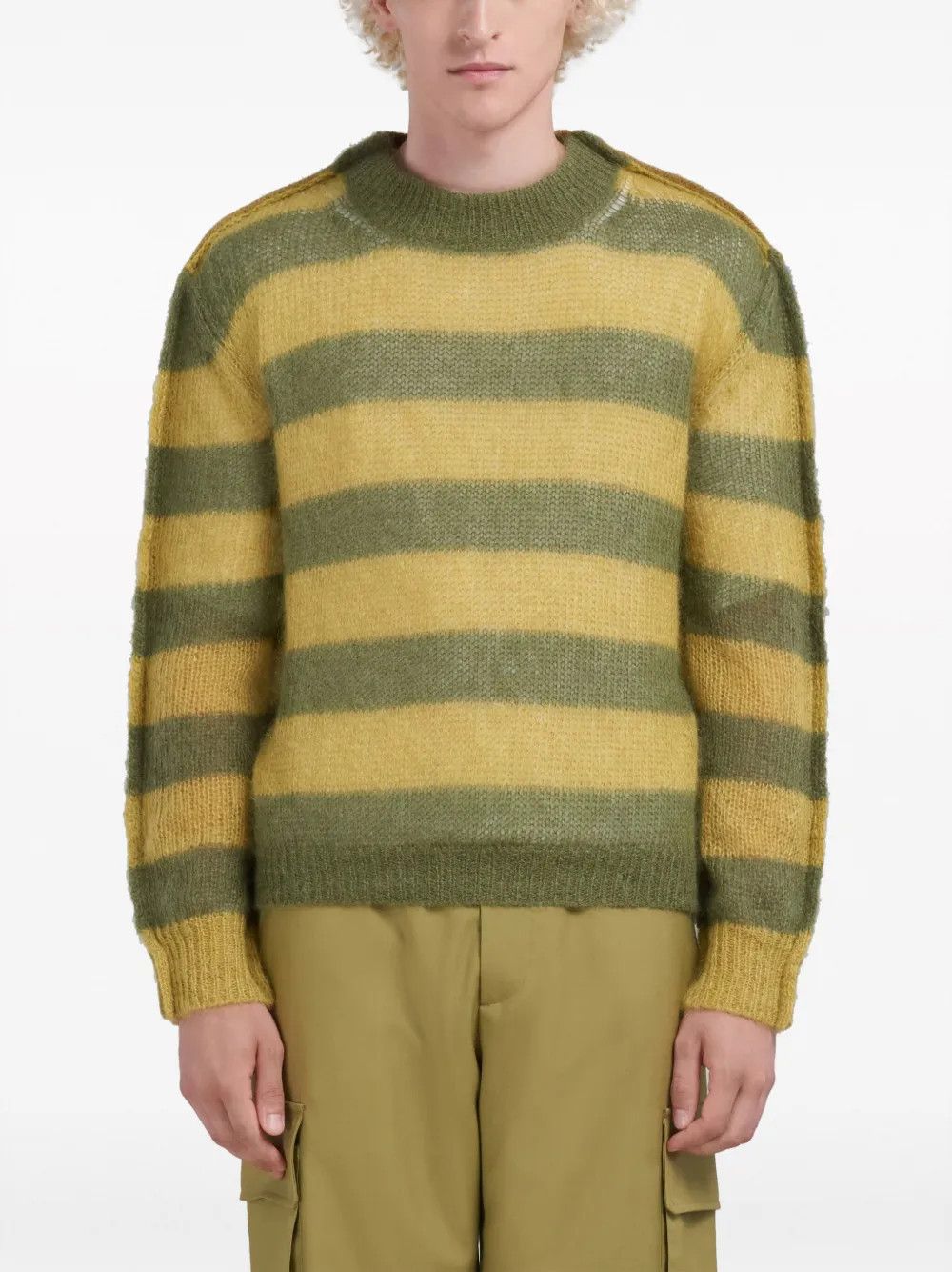 Marni o1w1db10125 Stripe-Print Knit Jumper in Multicolor Size US L / EU 52-54 / 3 - 3 Thumbnail