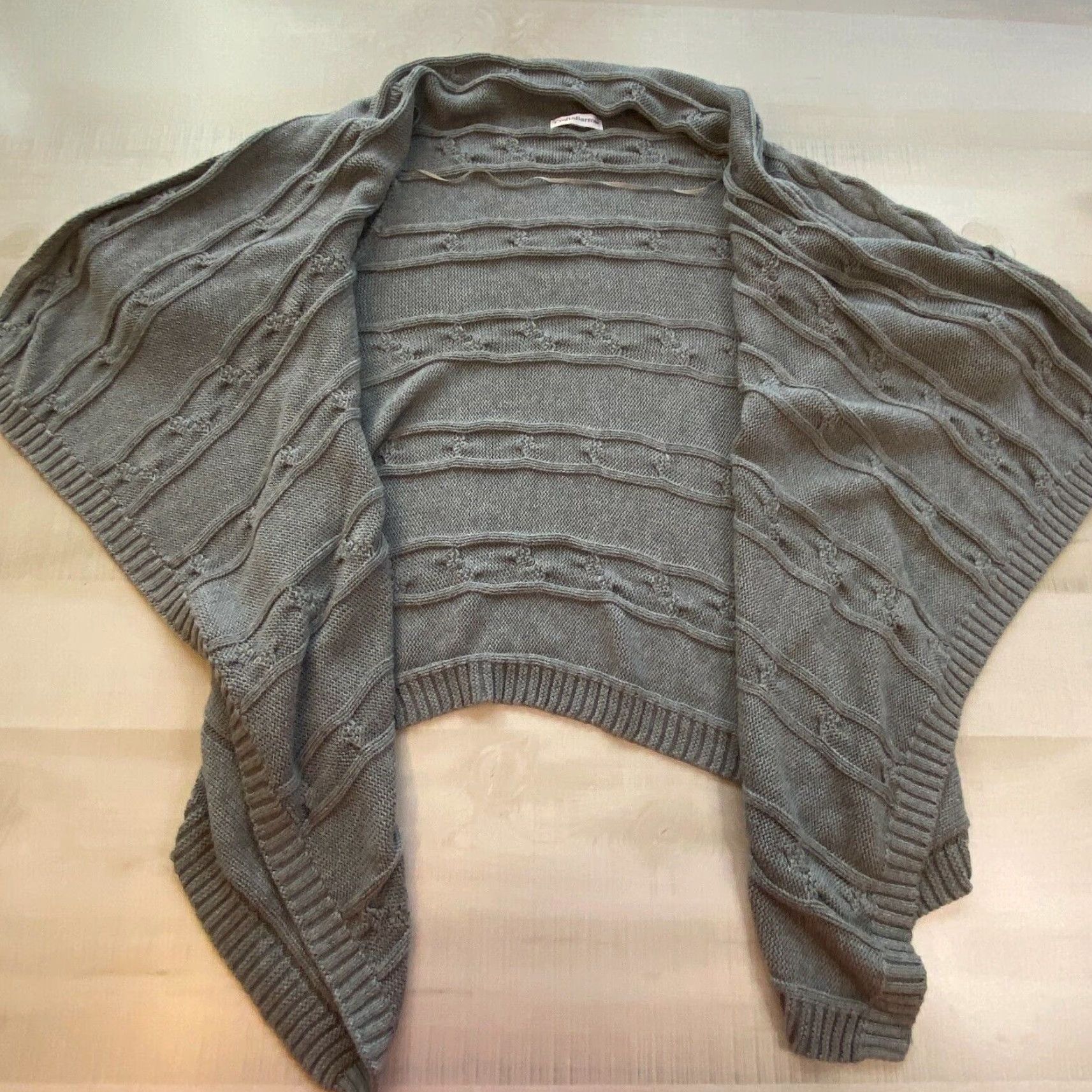 Croft & Barrow Croft & Barrow Womens Medium Gray Short Sleeve Cable Knit Cardigan Sweater Size M / US 6-8 / IT 42-44 - 2 Thumbnail