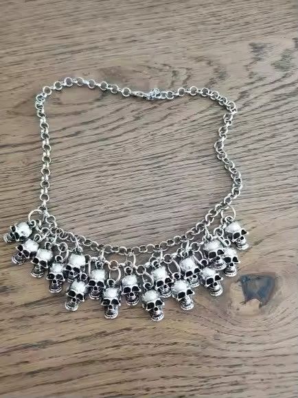 Other Punk Skull Skeleton Layered Chain Necklace Size ONE SIZE - 6 Thumbnail